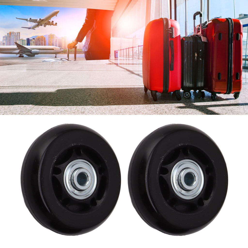 Luggage Wheel Replacement Kit Silent Operation Dual Bearing Swivel Caster Wheels Bearings Repair for Trolley Case Suitcase 64x24mm/2.5x0.9in