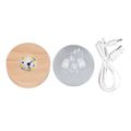 6cm 3D Crystal Ball Luminous Clear Sculpture Round Astronomy Ball Miniature Sculpture Ball Night Light Solar System Crystal Ball