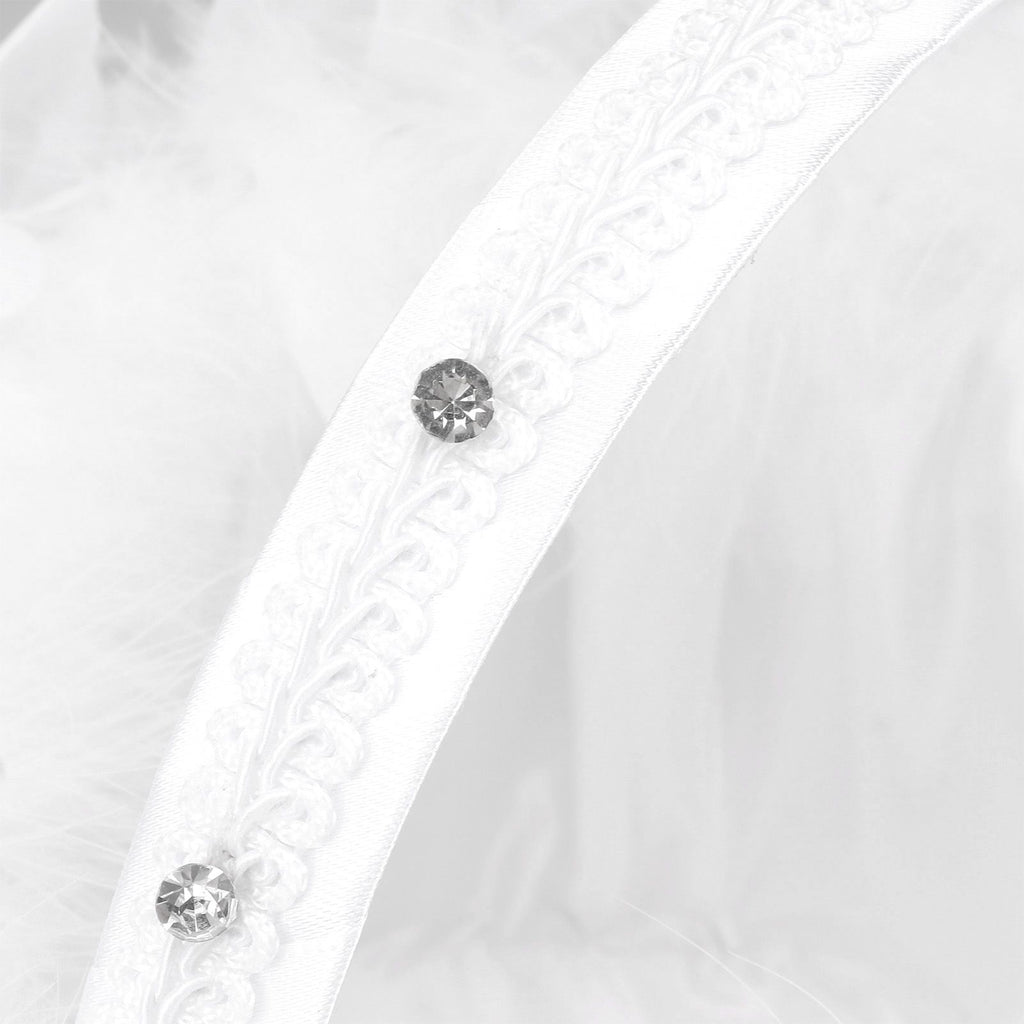 White Flower Girl Basket Petal Beads Decoration Handheld Bridesmaid Scattering Wedding Basket