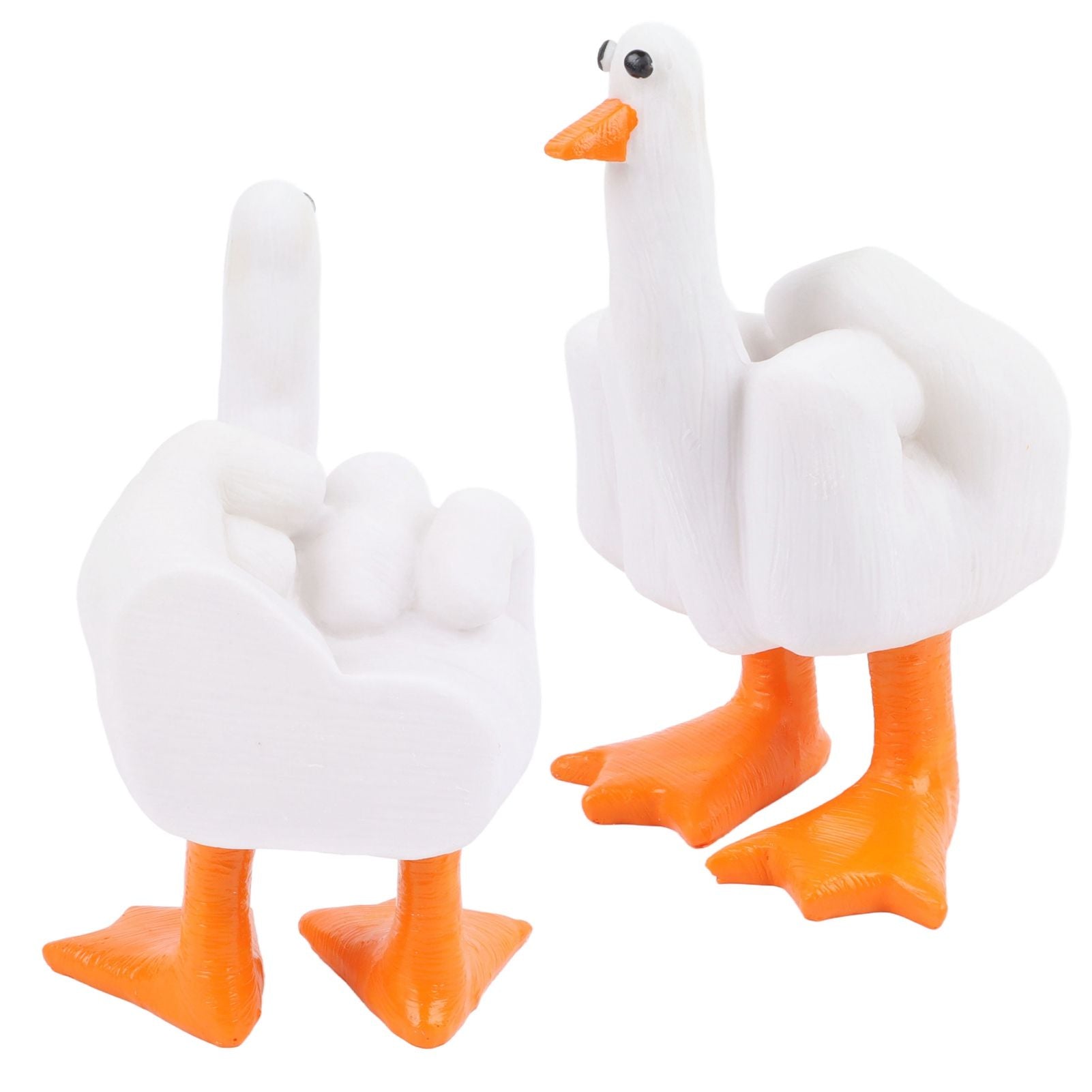 Middle Finger Duck Decoration Funny Little Duck Resin Figurine Ornament Decor Resin Craft Decoration Sculpture Statue for Home Office Desktop Housewarming Gift