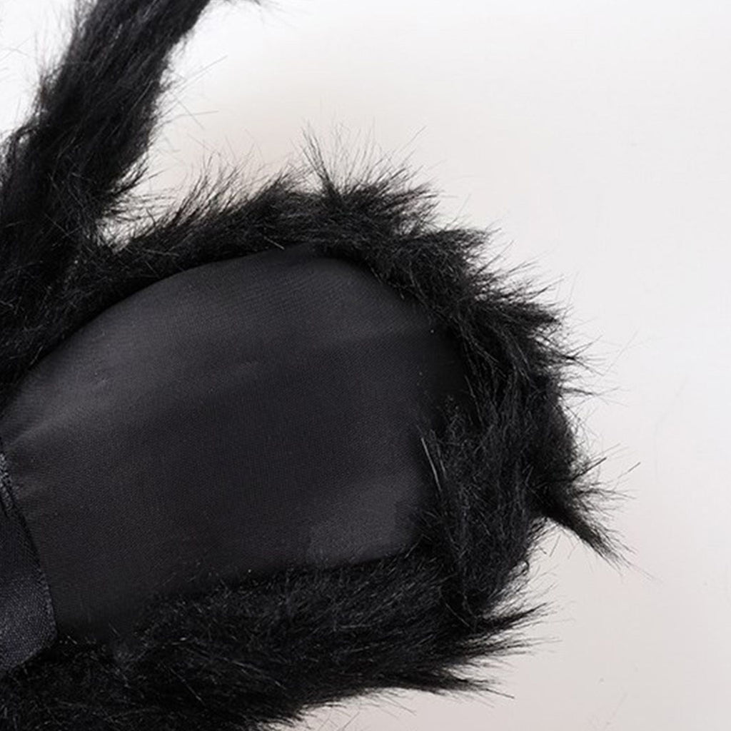 Giant Fake Spider Lifelike Halloween Posable Black Soft Hairy Fake Spiders Scary Decorations for Yard Home 200cm