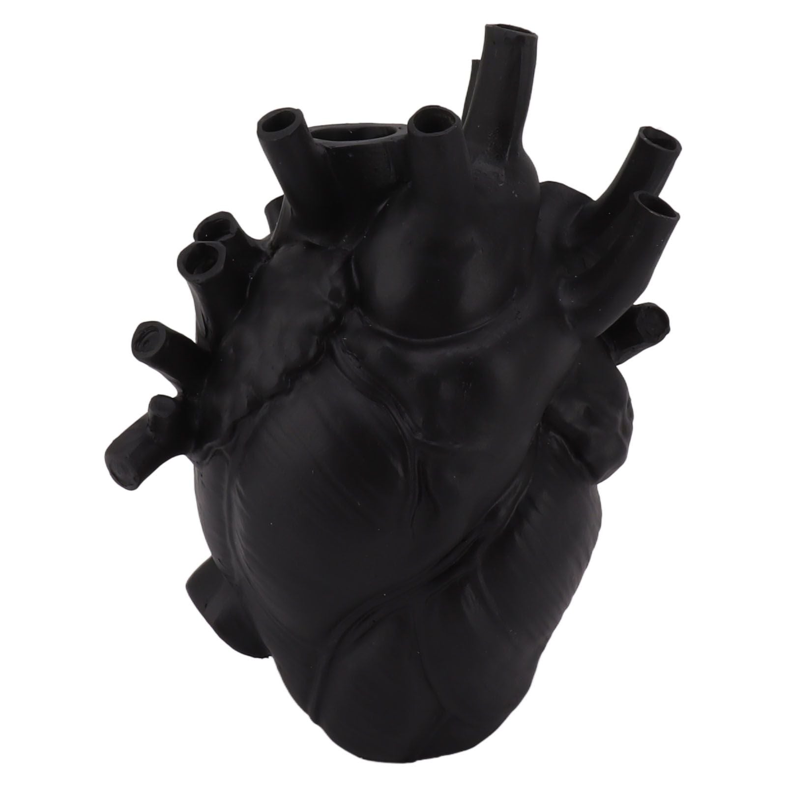 Heart Shaped Vase Decorative Modern Resin Exquisite Planter Pot for Home Office Bedroom Wedding Black