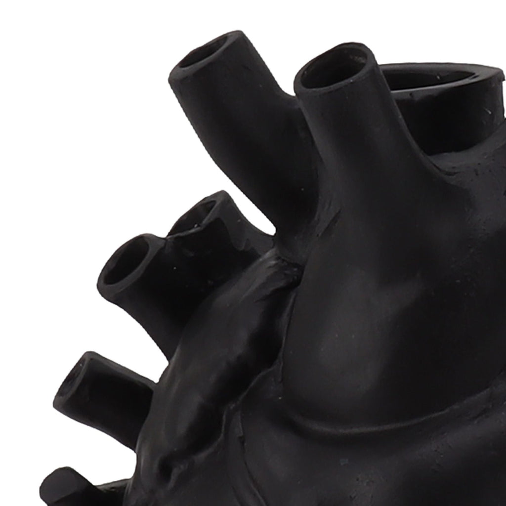 Heart Shaped Vase Decorative Modern Resin Exquisite Planter Pot for Home Office Bedroom Wedding Black
