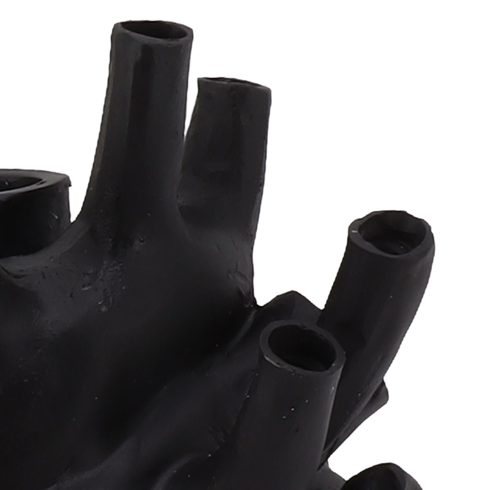 Heart Shaped Vase Decorative Modern Resin Exquisite Planter Pot for Home Office Bedroom Wedding Black