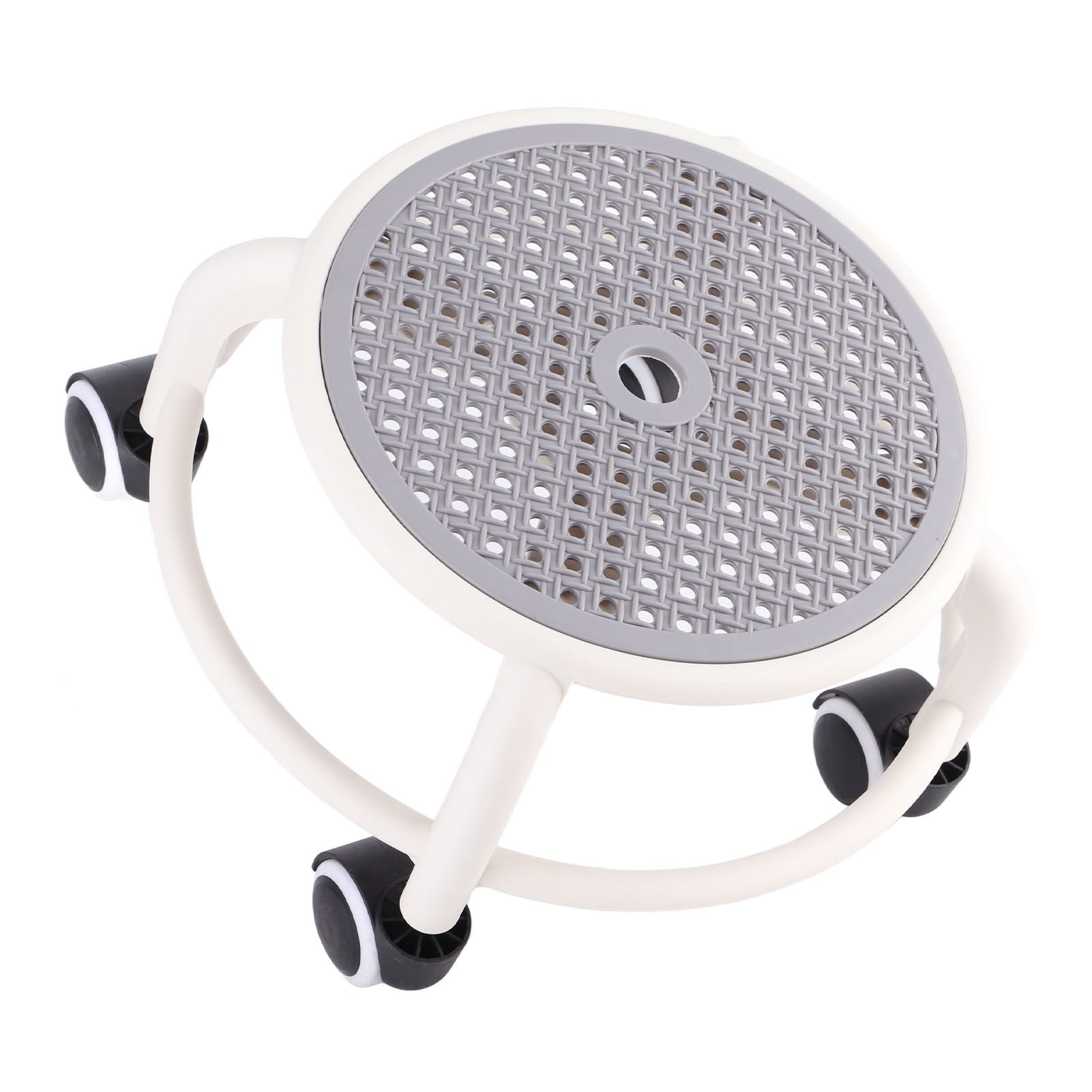 Round Rolling Low Stool Comfortable Universal Wheel Movable Mini Stool High Weight Capacity for Home Grey