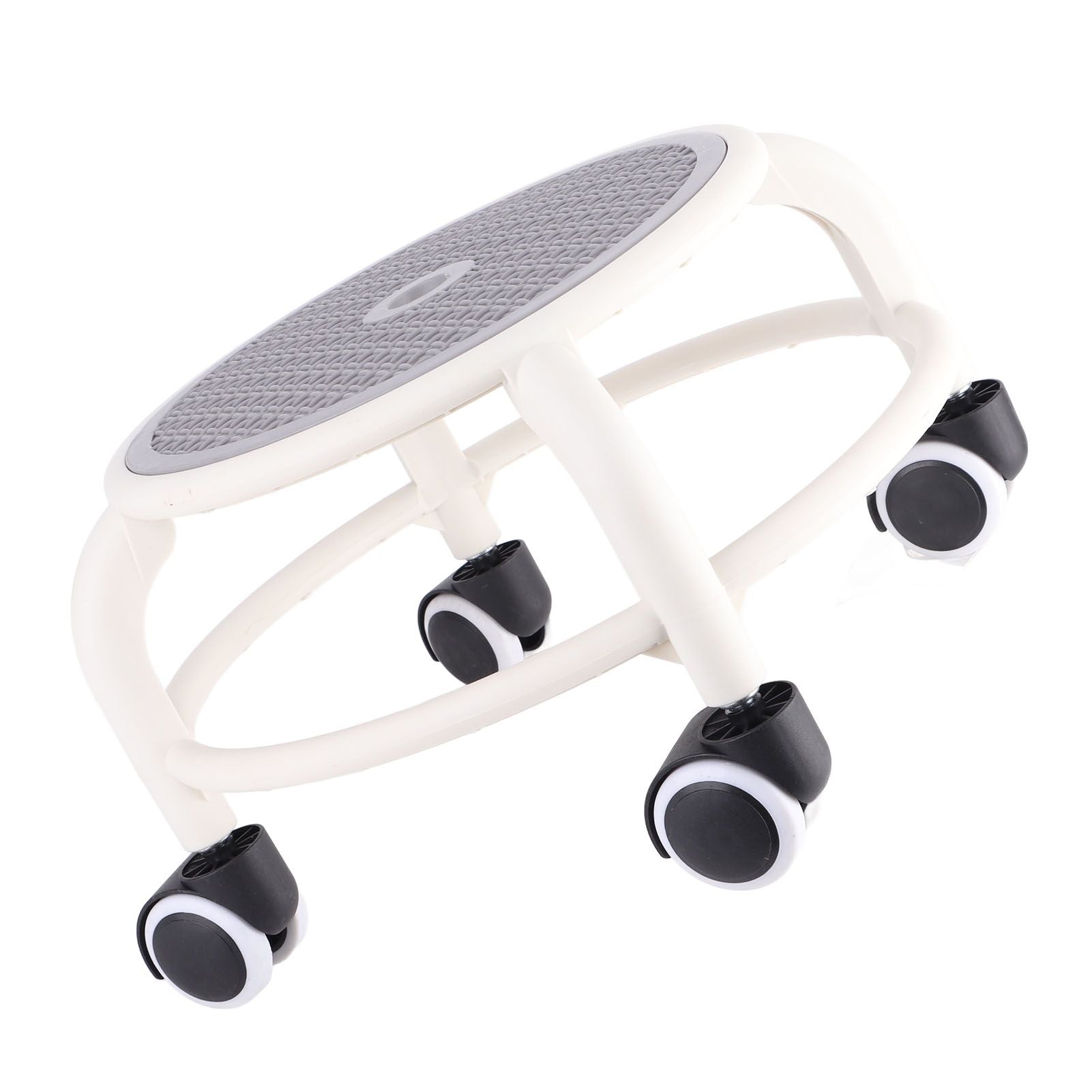 Round Rolling Low Stool Comfortable Universal Wheel Movable Mini Stool High Weight Capacity for Home Grey
