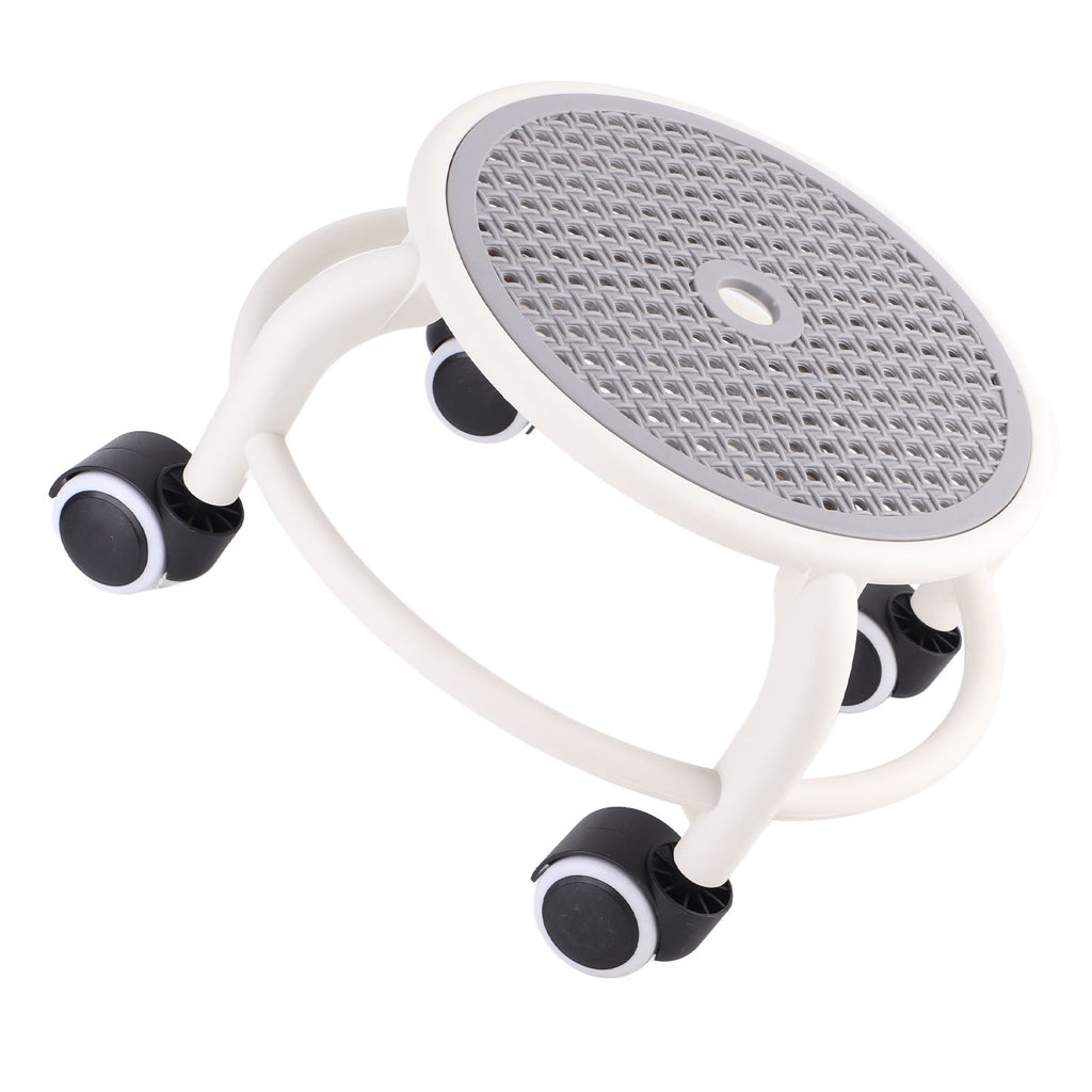 Round Rolling Low Stool Comfortable Universal Wheel Movable Mini Stool High Weight Capacity for Home Grey
