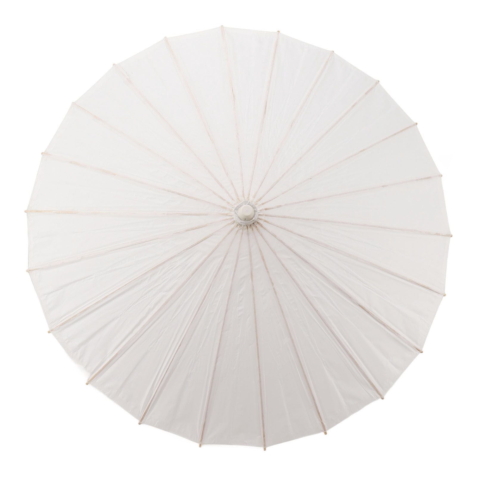 Kids Paper Parasol Bamboo and Paper Chinese Style Elegant White DIY Paper Umbrellas for Decoration 83cm/32.7in