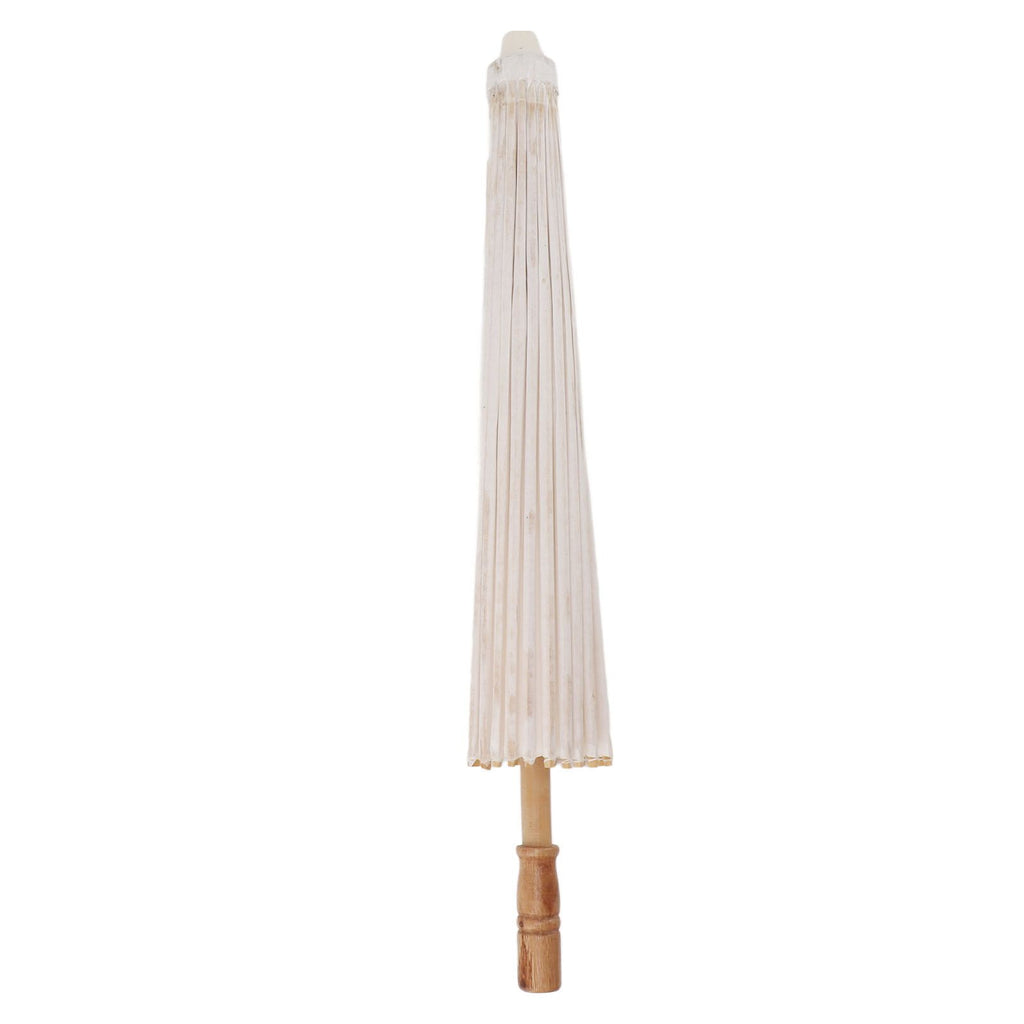Kids Paper Parasol Bamboo and Paper Chinese Style Elegant White DIY Paper Umbrellas for Decoration 83cm/32.7in