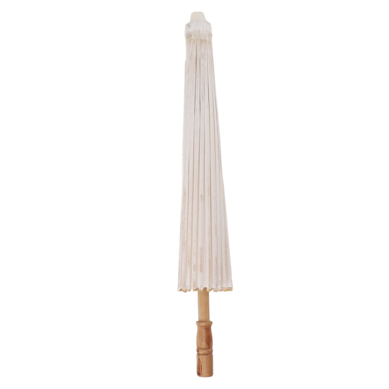 Kids Paper Parasol Bamboo and Paper Chinese Style Elegant White DIY Paper Umbrellas for Decoration 83cm/32.7in