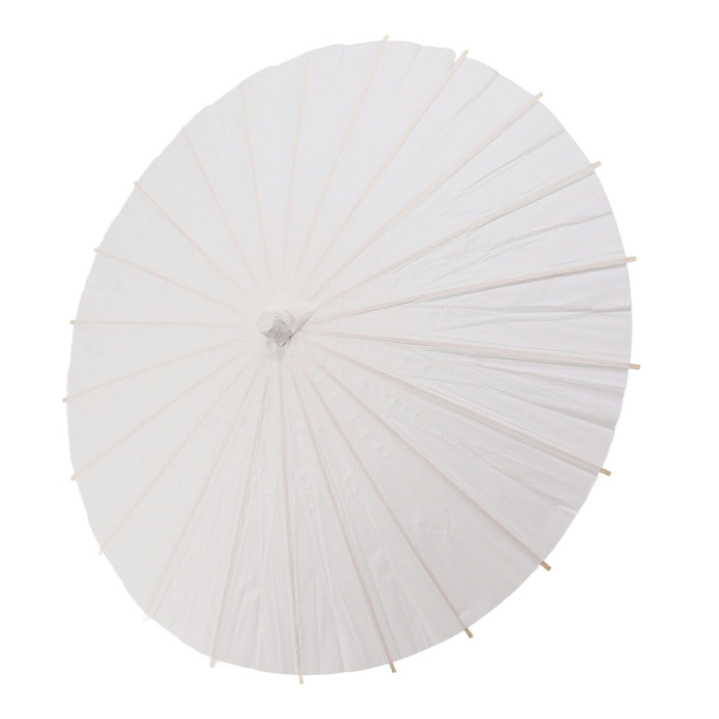Kids Paper Parasol Bamboo and Paper Chinese Style Elegant White DIY Paper Umbrellas for Decoration 58cm/22.8in