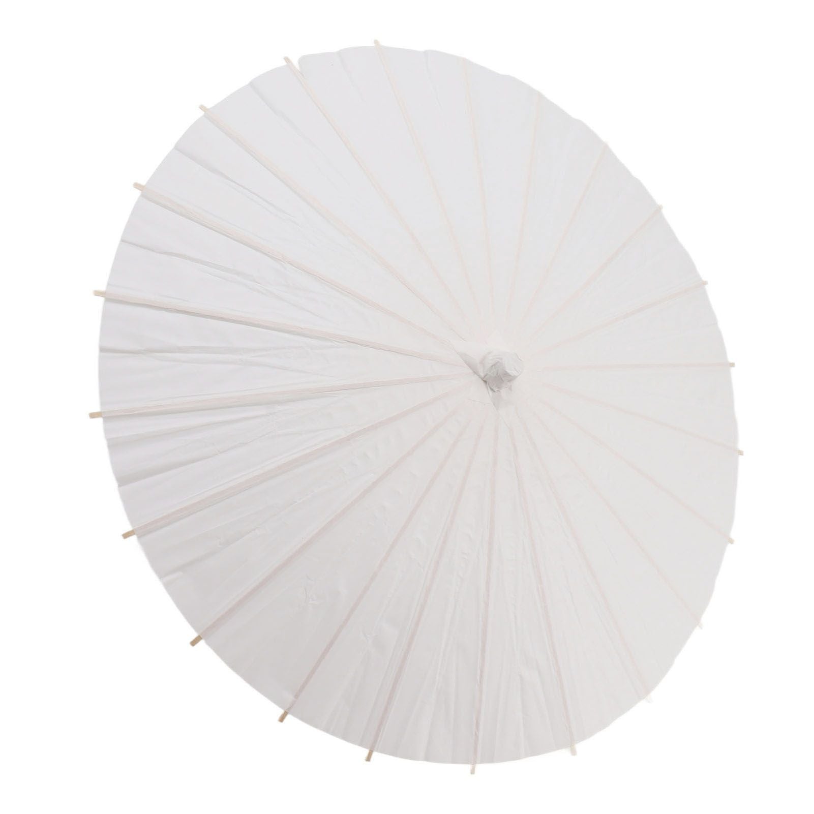 Kids Paper Parasol Bamboo and Paper Chinese Style Elegant White DIY Paper Umbrellas for Decoration 58cm/22.8in