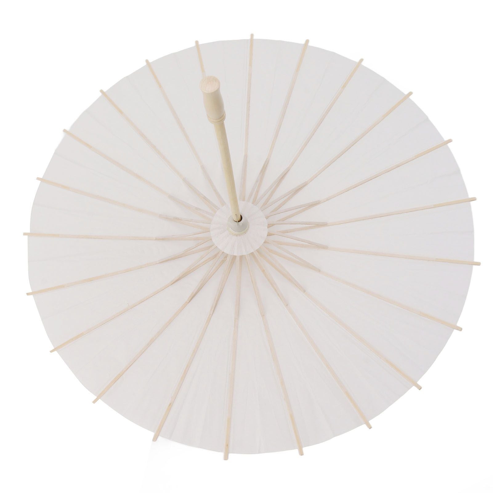 Kids Paper Parasol Bamboo and Paper Chinese Style Elegant White DIY Paper Umbrellas for Decoration 58cm/22.8in