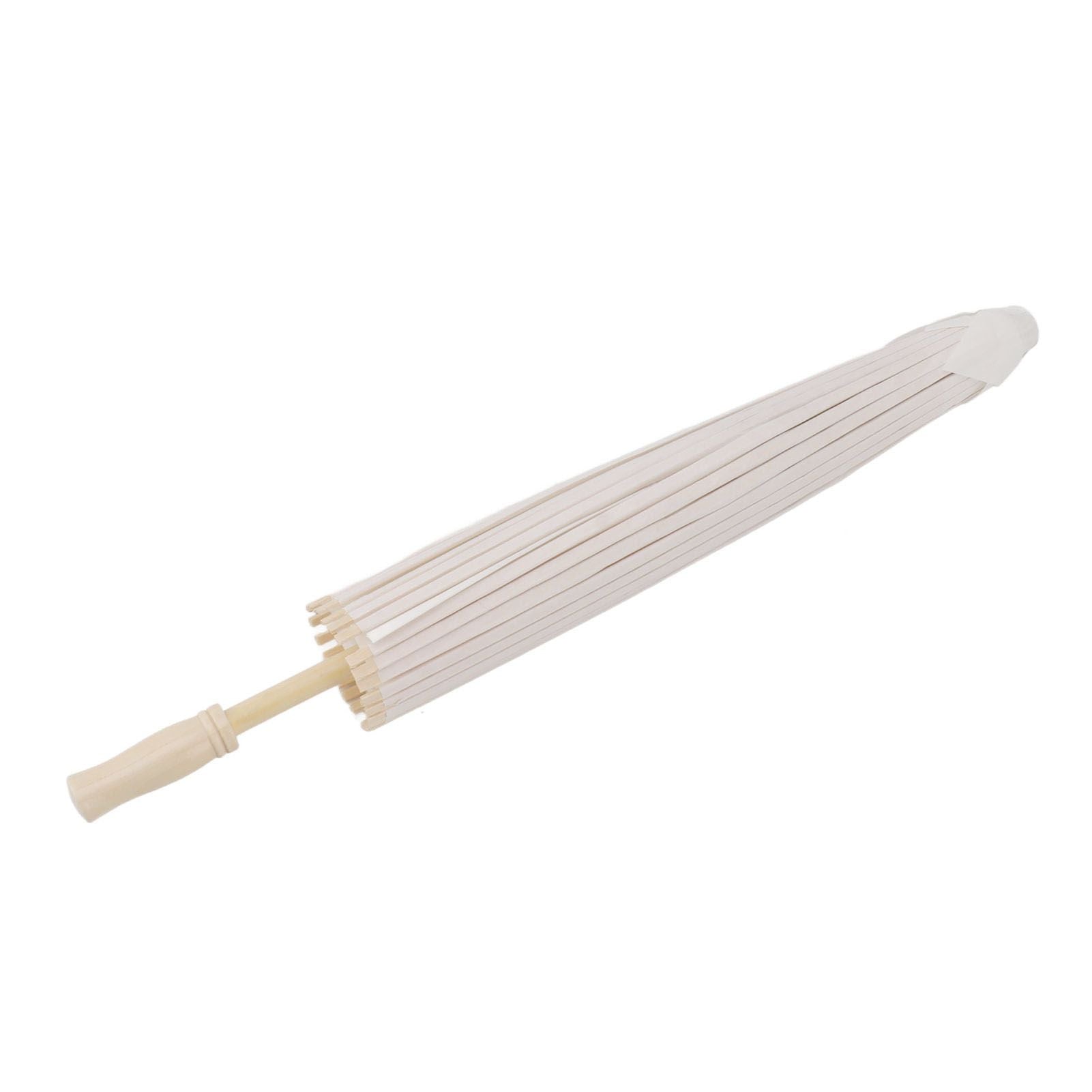 Kids Paper Parasol Bamboo and Paper Chinese Style Elegant White DIY Paper Umbrellas for Decoration 58cm/22.8in