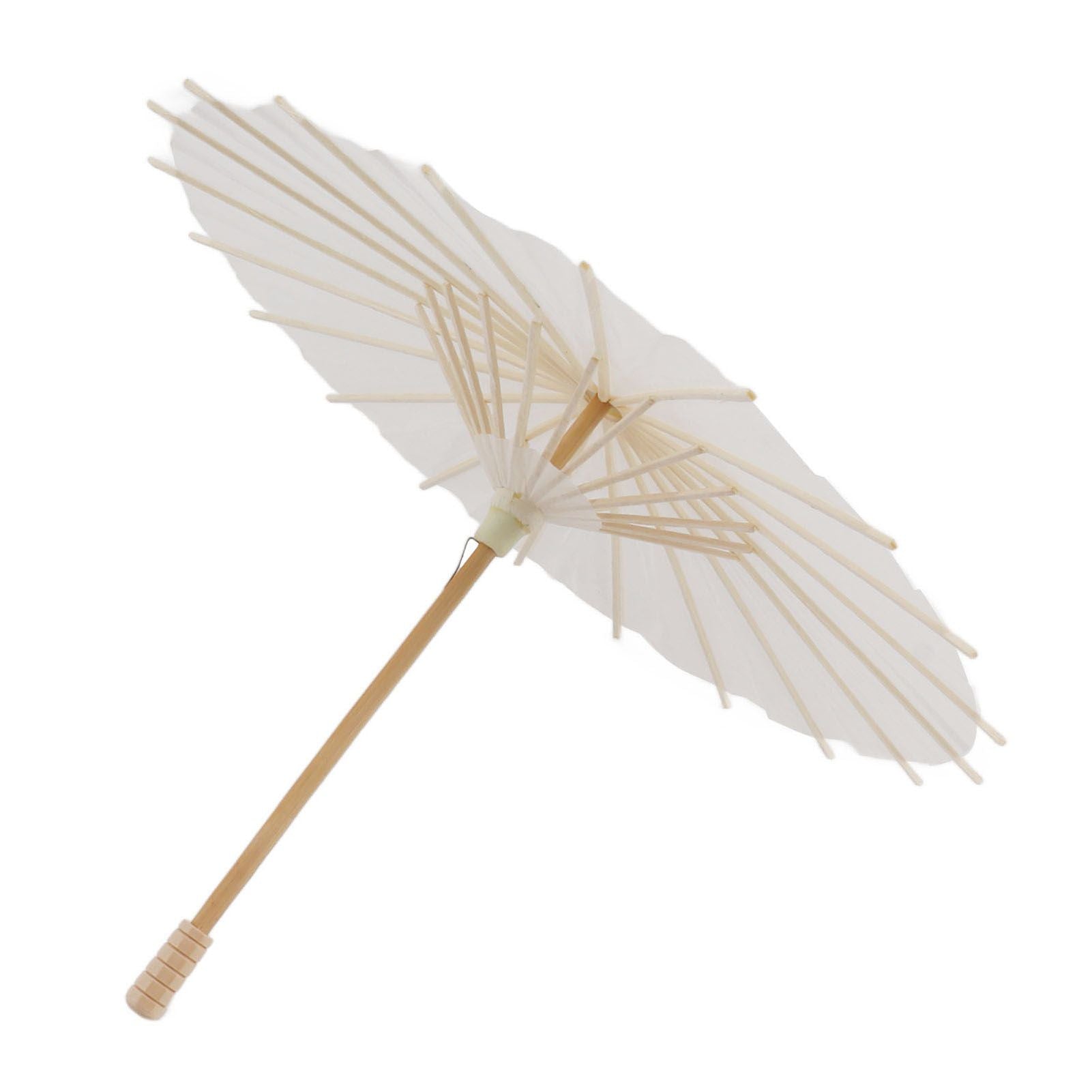 Kids Paper Parasol Bamboo and Paper Chinese Style Elegant White DIY Paper Umbrellas for Decoration 28cm/11in