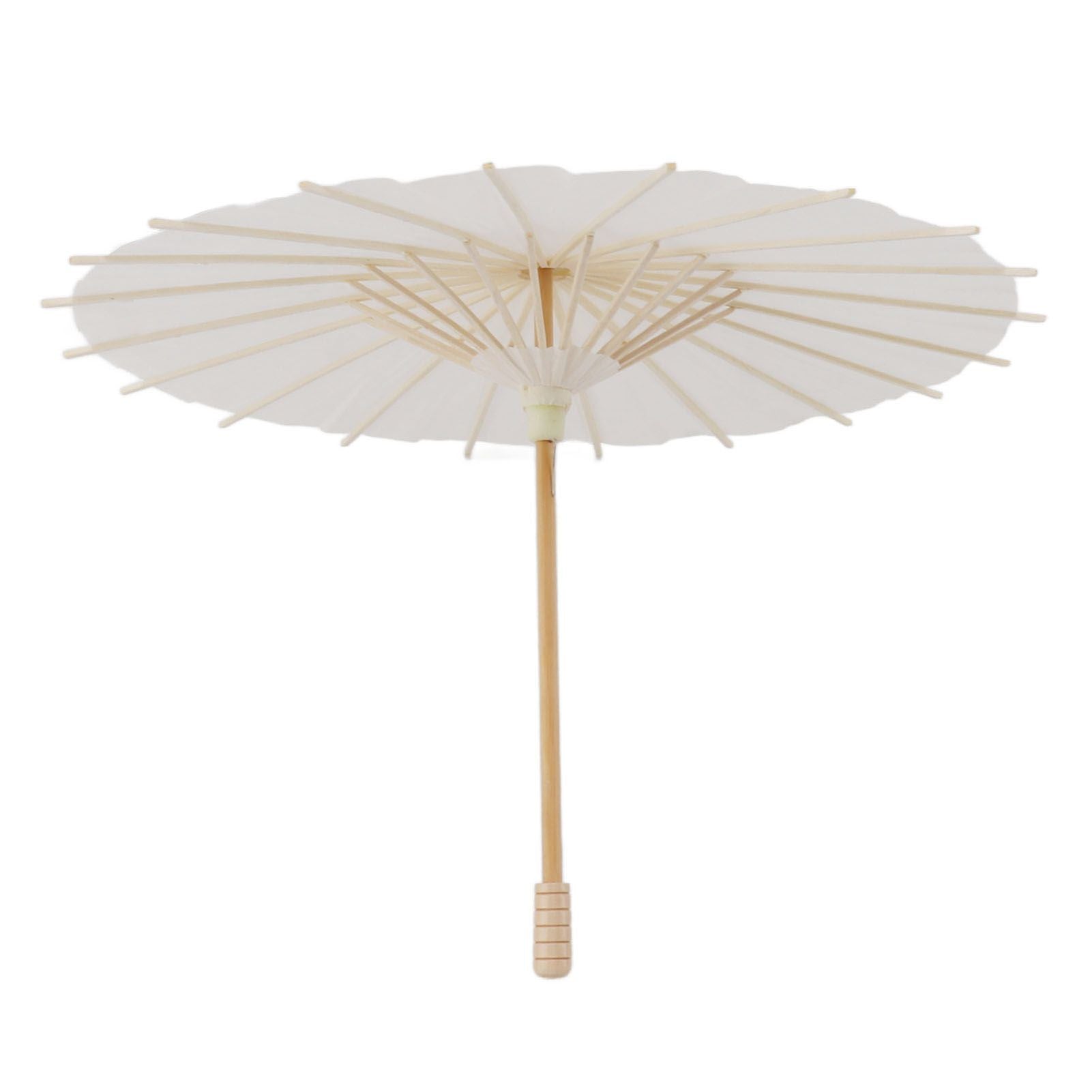 Kids Paper Parasol Bamboo and Paper Chinese Style Elegant White DIY Paper Umbrellas for Decoration 28cm/11in