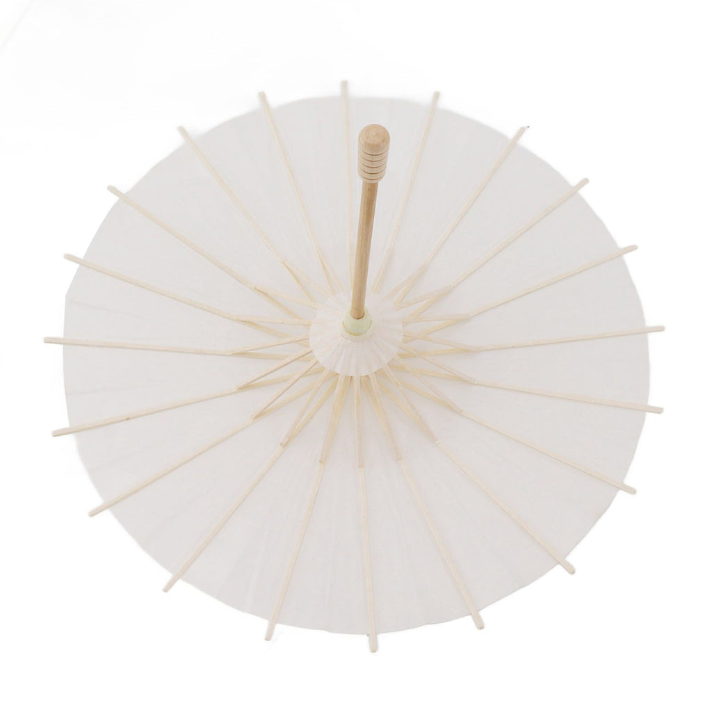Kids Paper Parasol Bamboo and Paper Chinese Style Elegant White DIY Paper Umbrellas for Decoration 28cm/11in