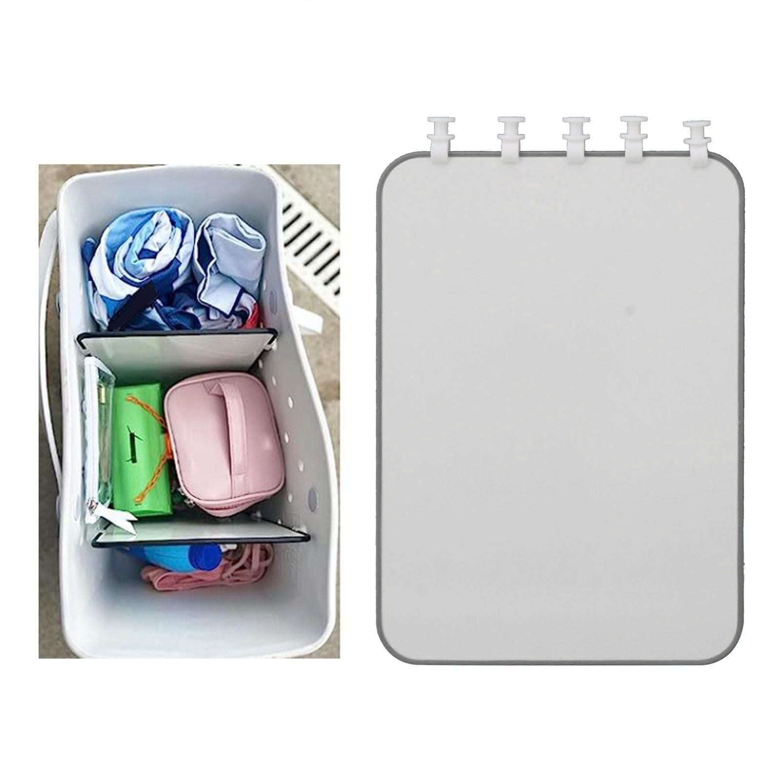 Portable Lightweight Divider Tray Beach Bag Divider Tray for Dividing Space Clothing Snacks Black