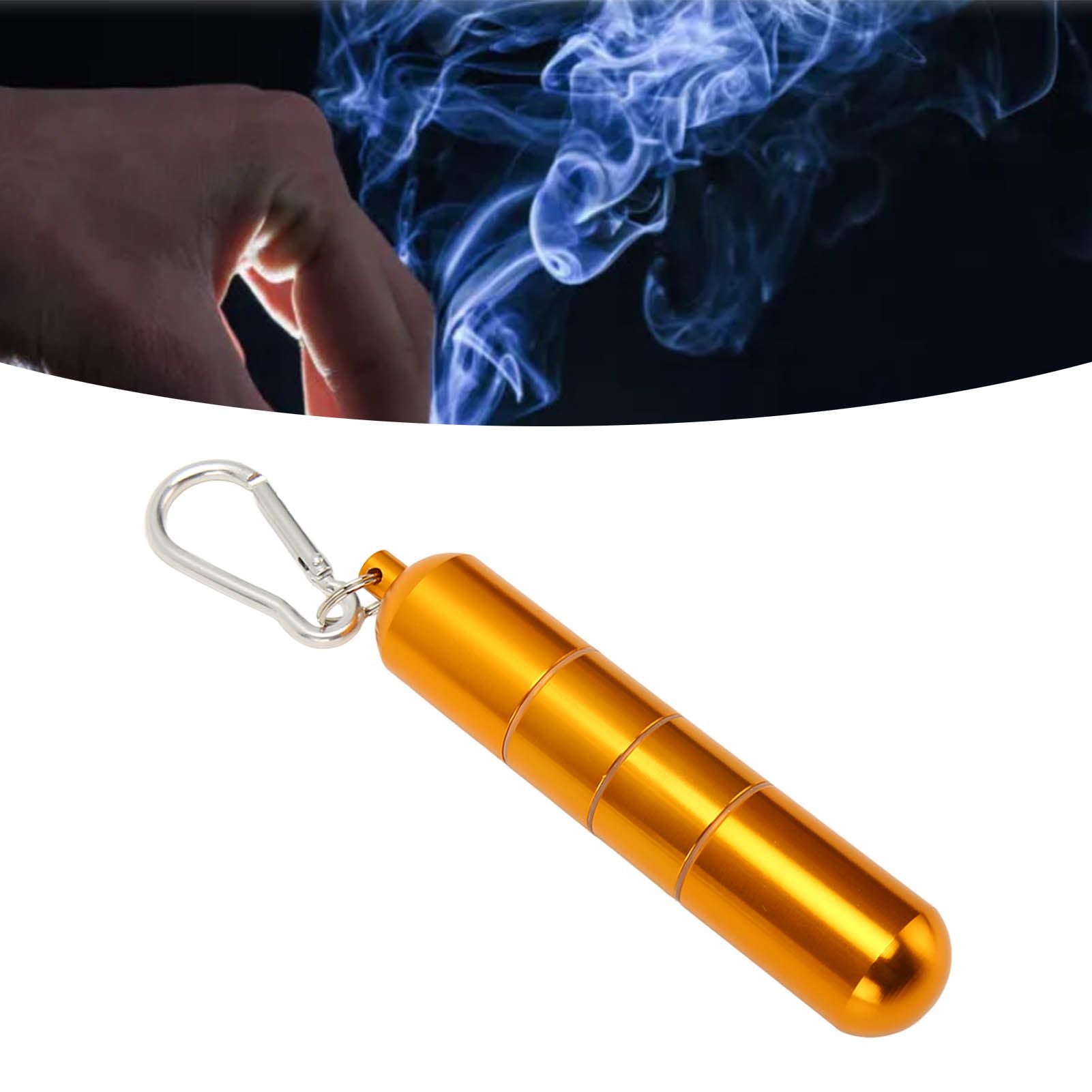 Portable Keychain Cigarette Case Aluminum Alloy Cigarette Tube Smoking Accessories for 10pcs 5.5mm Fine Cigarettes Gold