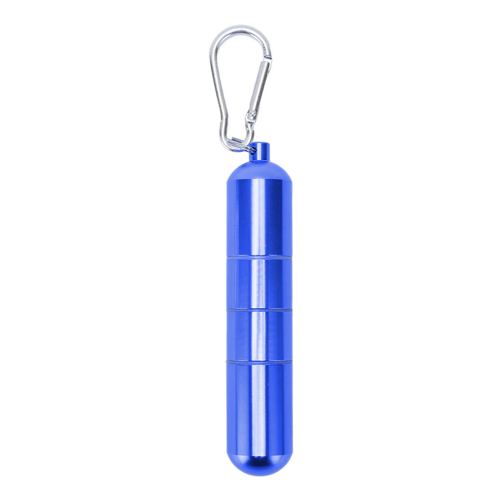 Portable Keychain Cigarette Case Aluminum Alloy Cigarette Tube Smoking Accessories for 10pcs 5.5mm Fine Cigarettes Blue