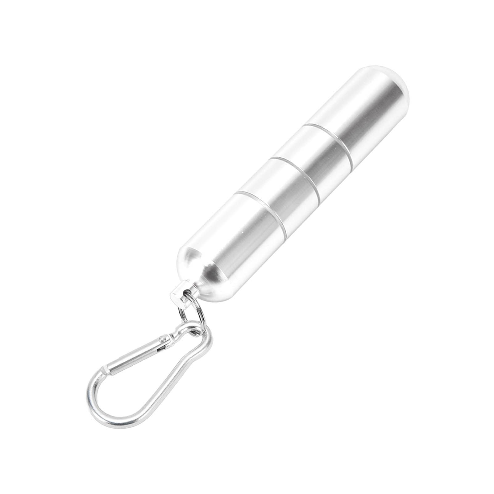 Portable Keychain Cigarette Case Aluminum Alloy Cigarette Tube Smoking Accessories for 10pcs 5.5mm Fine Cigarettes Silver