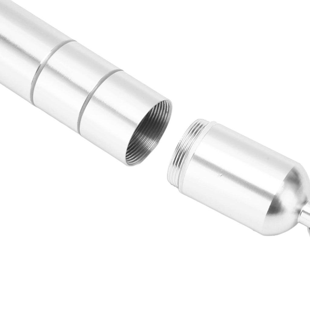Portable Keychain Cigarette Case Aluminum Alloy Cigarette Tube Smoking Accessories for 10pcs 5.5mm Fine Cigarettes Silver