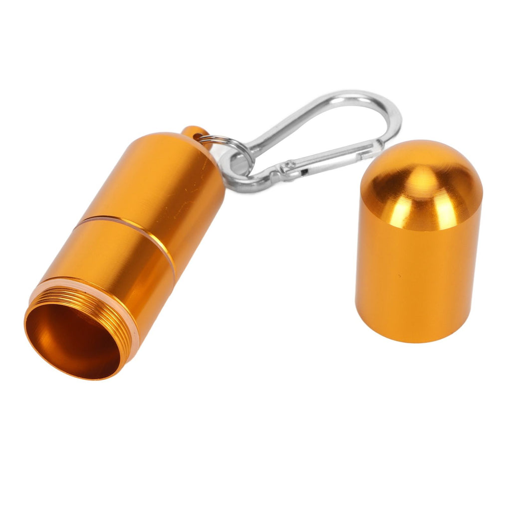Cigarette Storage Tube Aluminum Alloy Sealed Waterproof Portable Cigarette Holder Container for Outdoor Travel Camping Hiking Gold