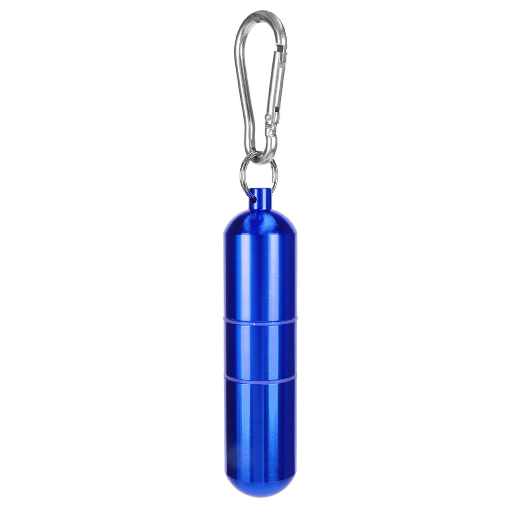 Cigarette Storage Tube Aluminum Alloy Sealed Waterproof Portable Cigarette Holder Container for Outdoor Travel Camping Hiking Blue