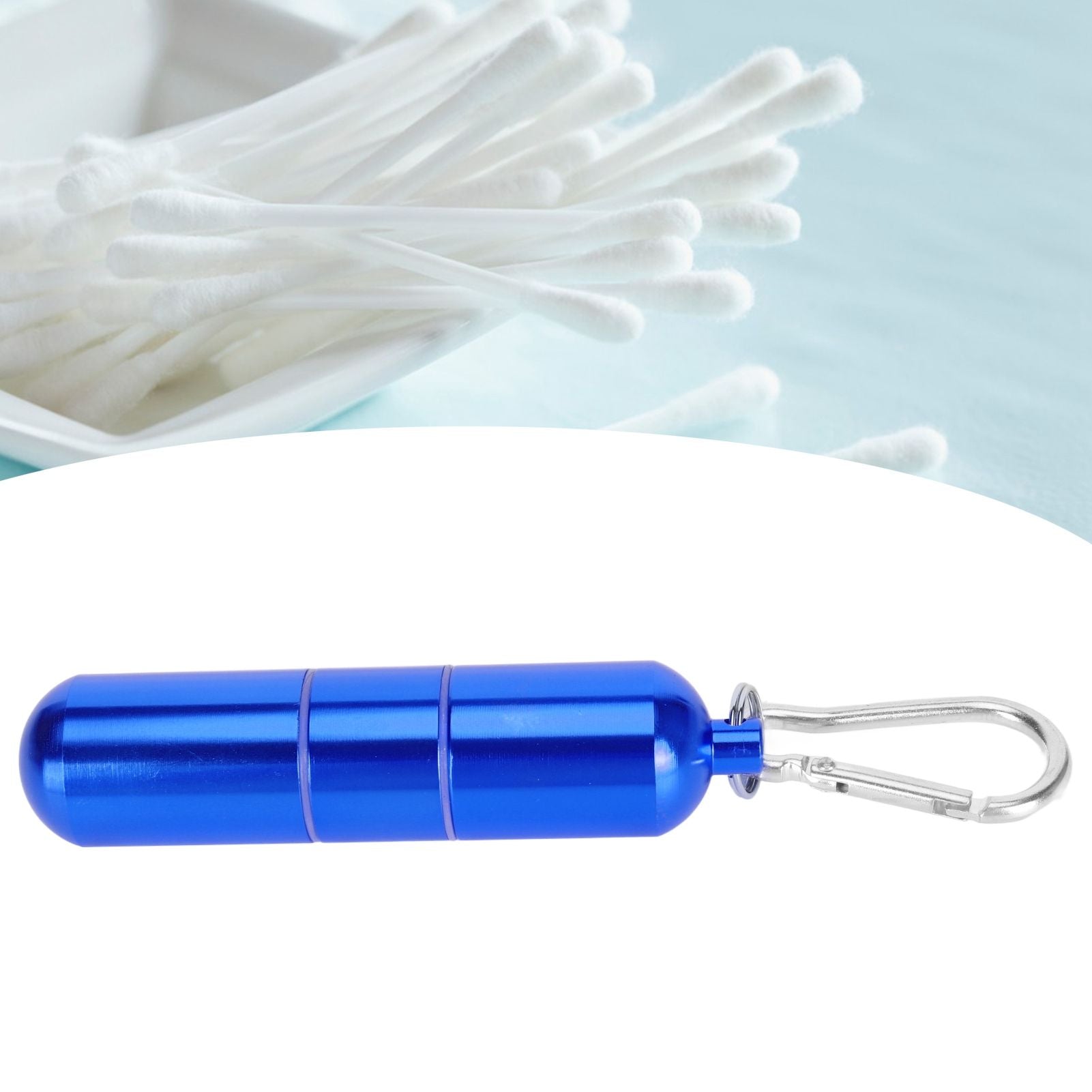 Cigarette Storage Tube Aluminum Alloy Sealed Waterproof Portable Cigarette Holder Container for Outdoor Travel Camping Hiking Blue