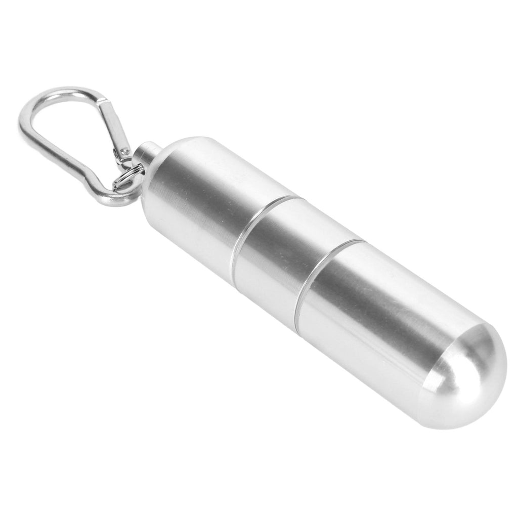 Cigarette Storage Tube Aluminum Alloy Sealed Waterproof Portable Cigarette Holder Container for Outdoor Travel Camping Hiking Silver