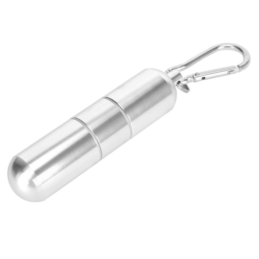 Cigarette Storage Tube Aluminum Alloy Sealed Waterproof Portable Cigarette Holder Container for Outdoor Travel Camping Hiking Silver