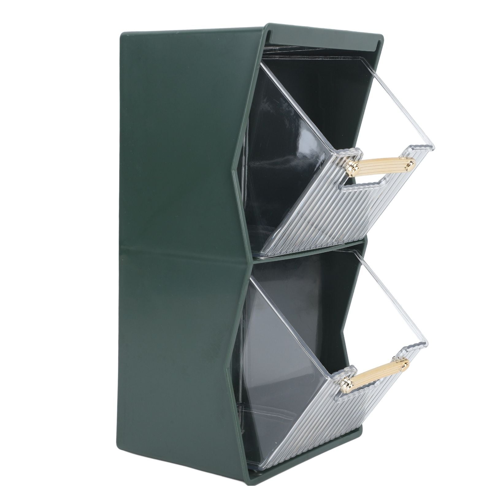 Tea Bag Storage Box Separate Storage Large Opening Beautiful Tea Bag Organizer for Capsules Coffee Tea Bags Green