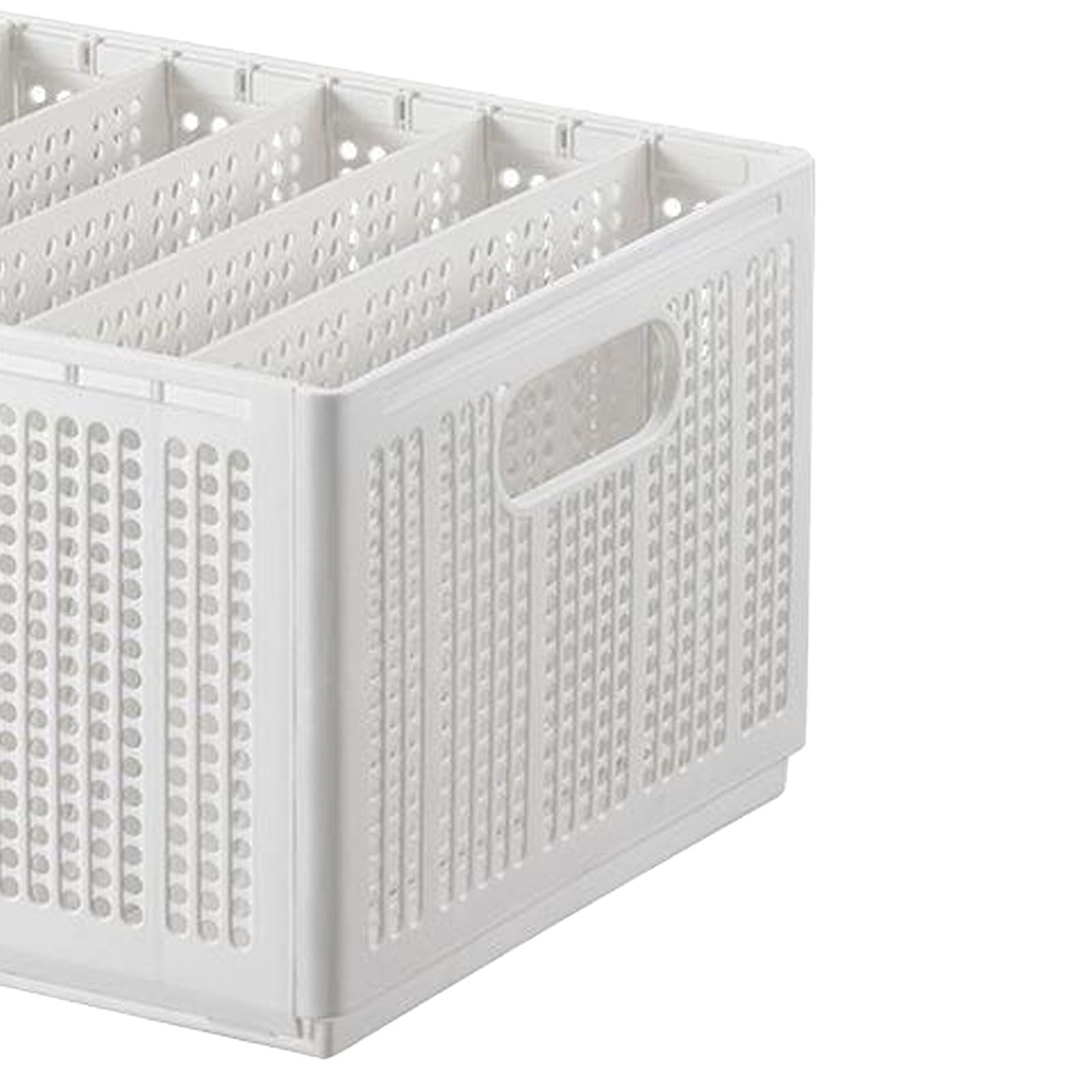 Closet Foldable Pants Storage Box Pure White Adjustable Dividers Rugged Divided Clothing Storage Boxes for Bedroom Wardrobe Large 7 Grids: 6 Baffles