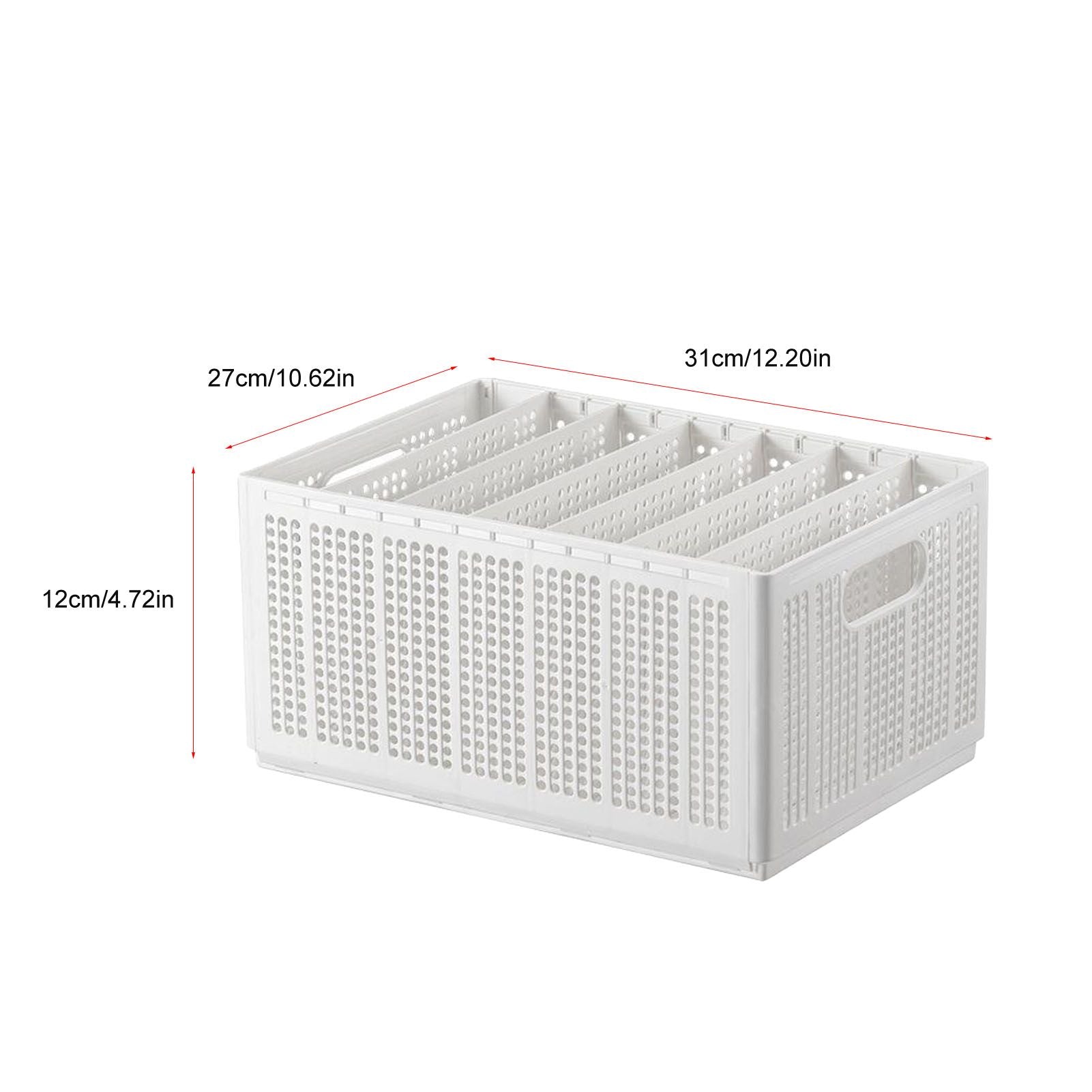 Closet Foldable Pants Storage Box Pure White Adjustable Dividers Rugged Divided Clothing Storage Boxes for Bedroom Wardrobe Large 7 Grids: 6 Baffles