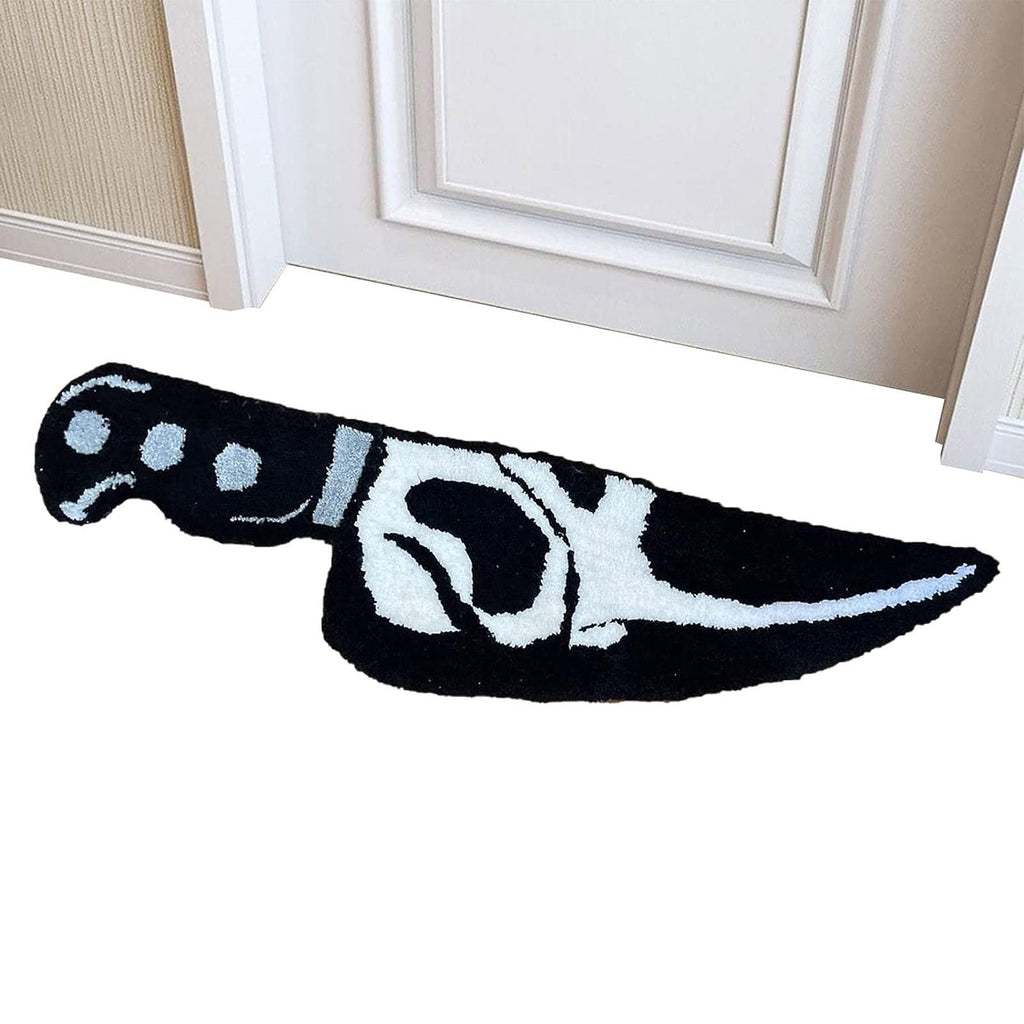 Skull Knife Carpet Horror Scary Scream Bedside Rug Wear Resistant Cashmere Home Welcome Decor 50.8CM