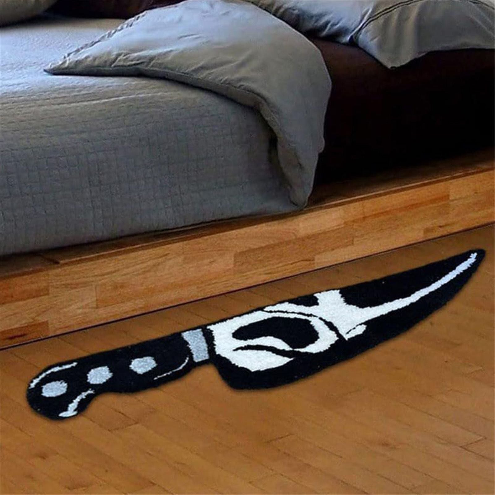 Skull Knife Carpet Horror Scary Scream Bedside Rug Wear Resistant Cashmere Home Welcome Decor 50.8CM