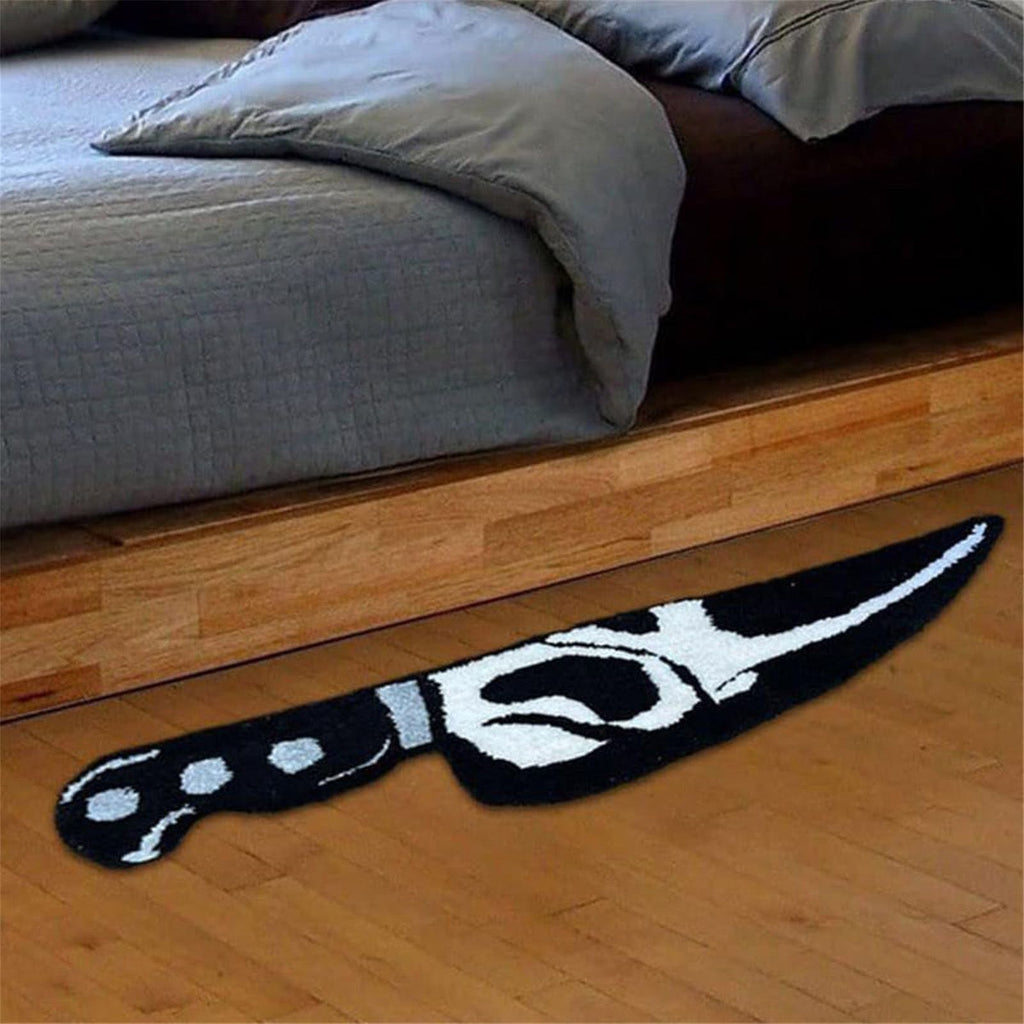 Skull Knife Carpet Horror Scary Scream Bedside Rug Wear Resistant Cashmere Home Welcome Decor 76.2CM