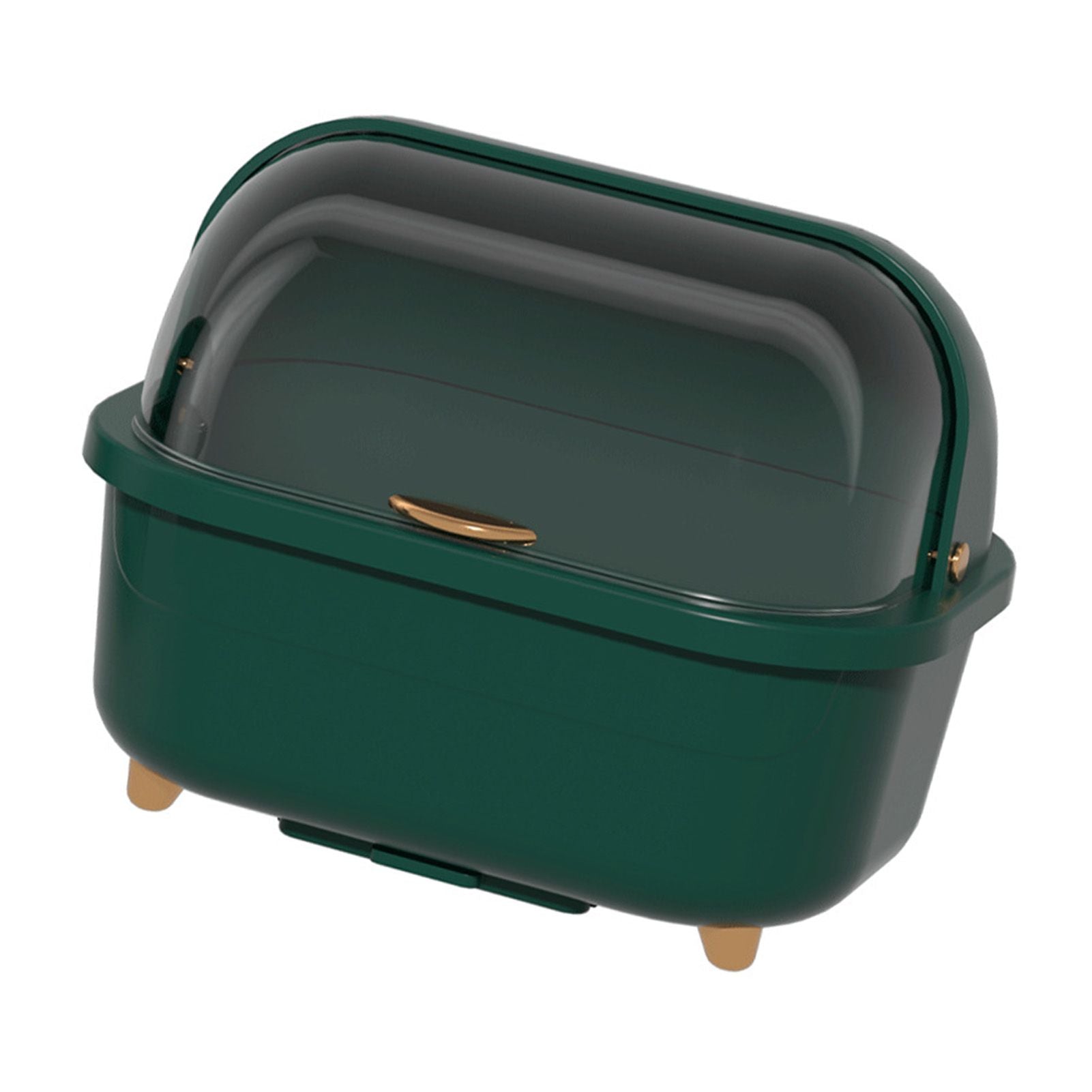 Dish Drying Box Multifunctional Space Saving Dish Drainer with Lid Cover for Kitchen Accessories Green M