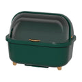 Dish Drying Box Multifunctional Space Saving Dish Drainer with Lid Cover for Kitchen Accessories Green L