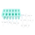 12 Cavity Ice Cream Mould with Stick Easy Release Green Reusable Silicone Ice Pop Moulds for Ice Cream
