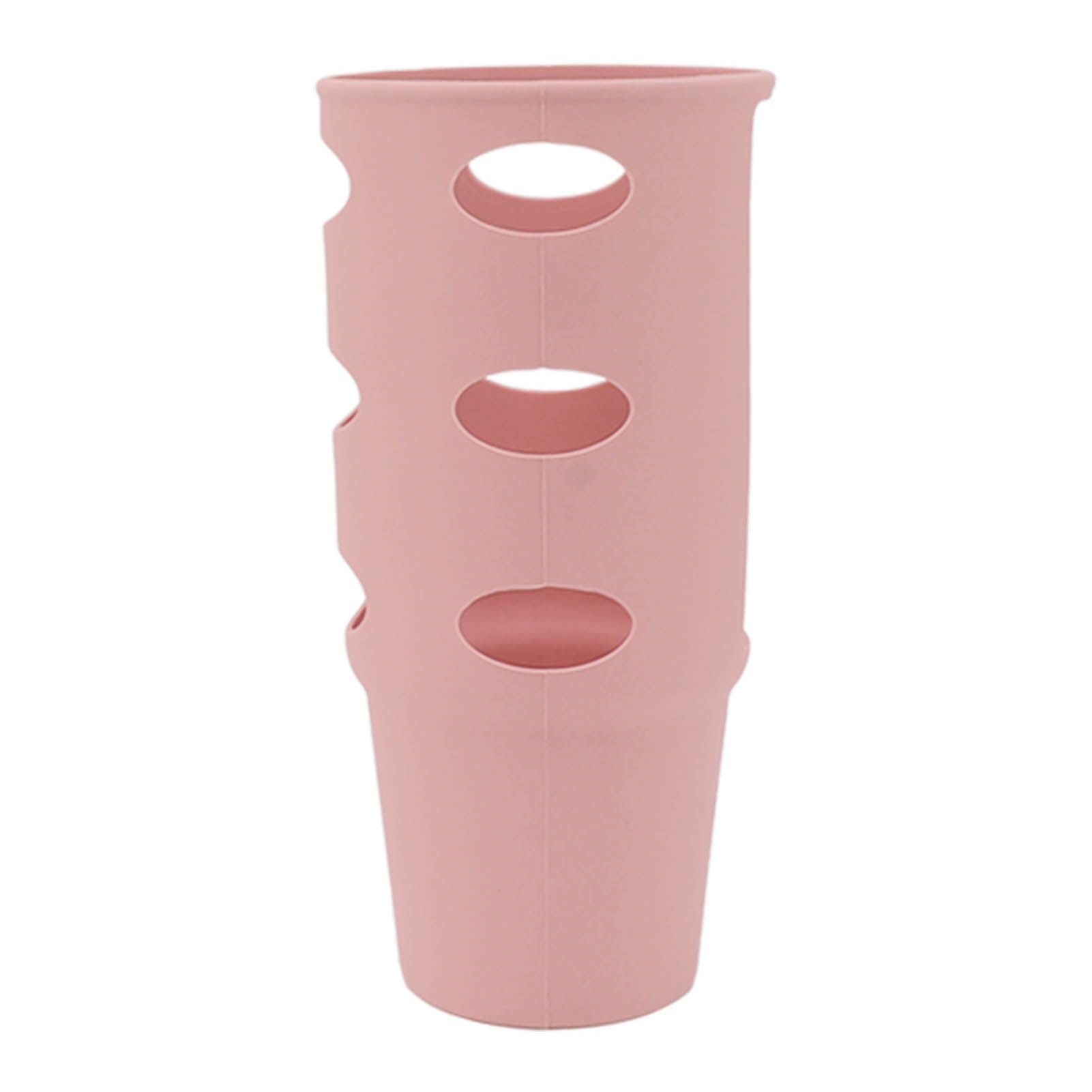 Cup Protector Sleeve Slip Resistant All Wrapped Detachable Silicone Water Cup Boot for 30oz Cups Light Pink