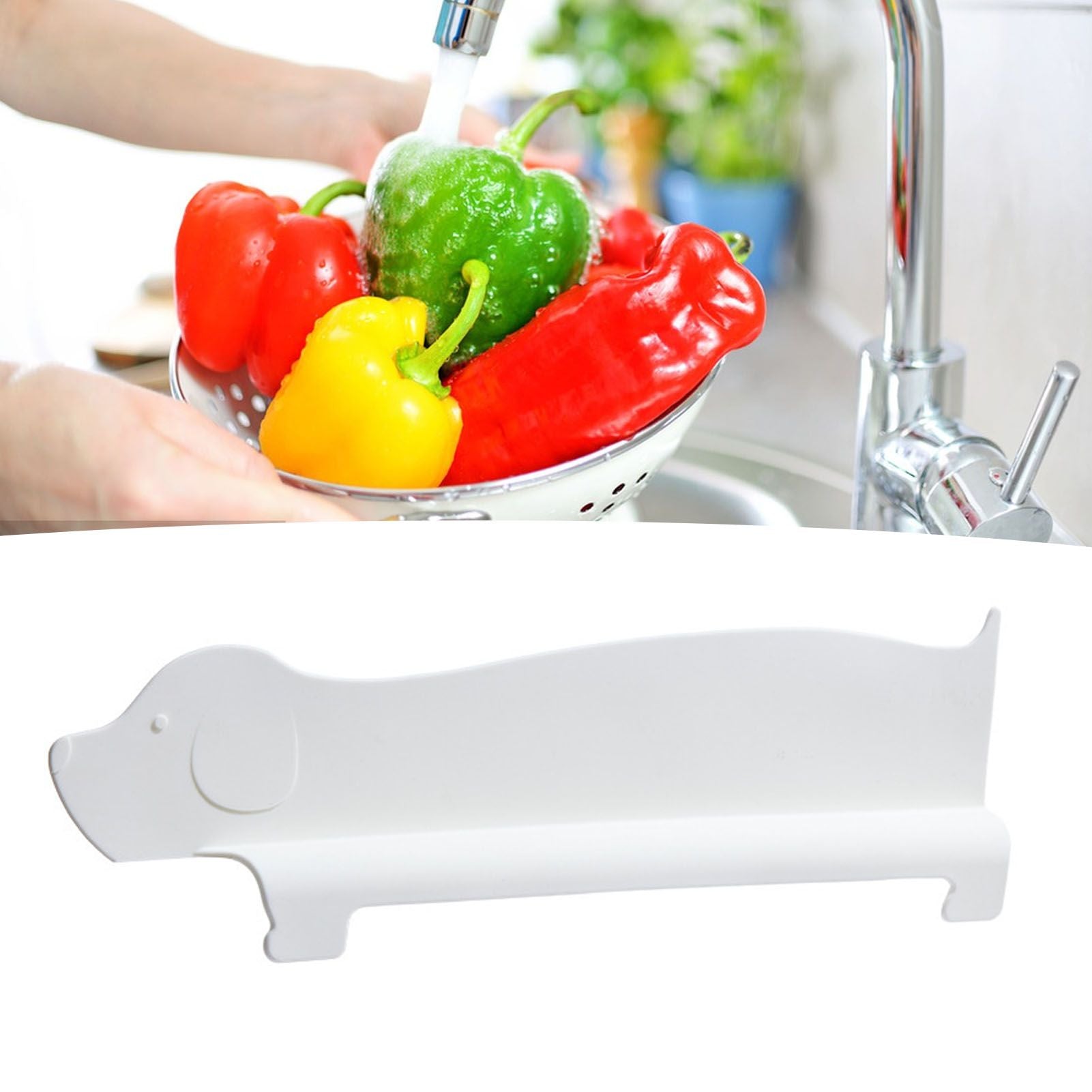 Sink Splash Guard Versatile Splash Proof Heat Resistant Rugged Kitchen Sink Water Splash Guard for Countertops Home White