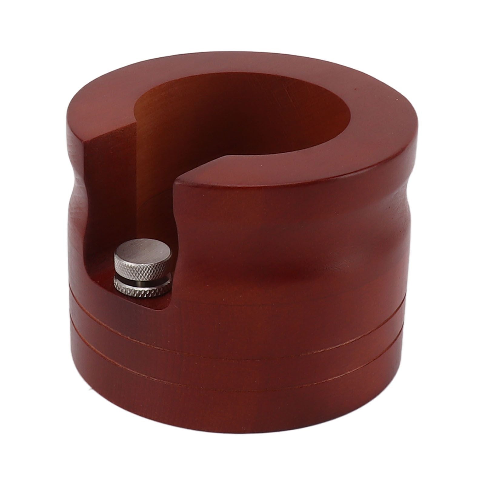 Coffee Portafilter Holder Stand Wooden Round Coffee Bottomless Portafilter Tamping Station for Home Bar Red 51mm/54mm