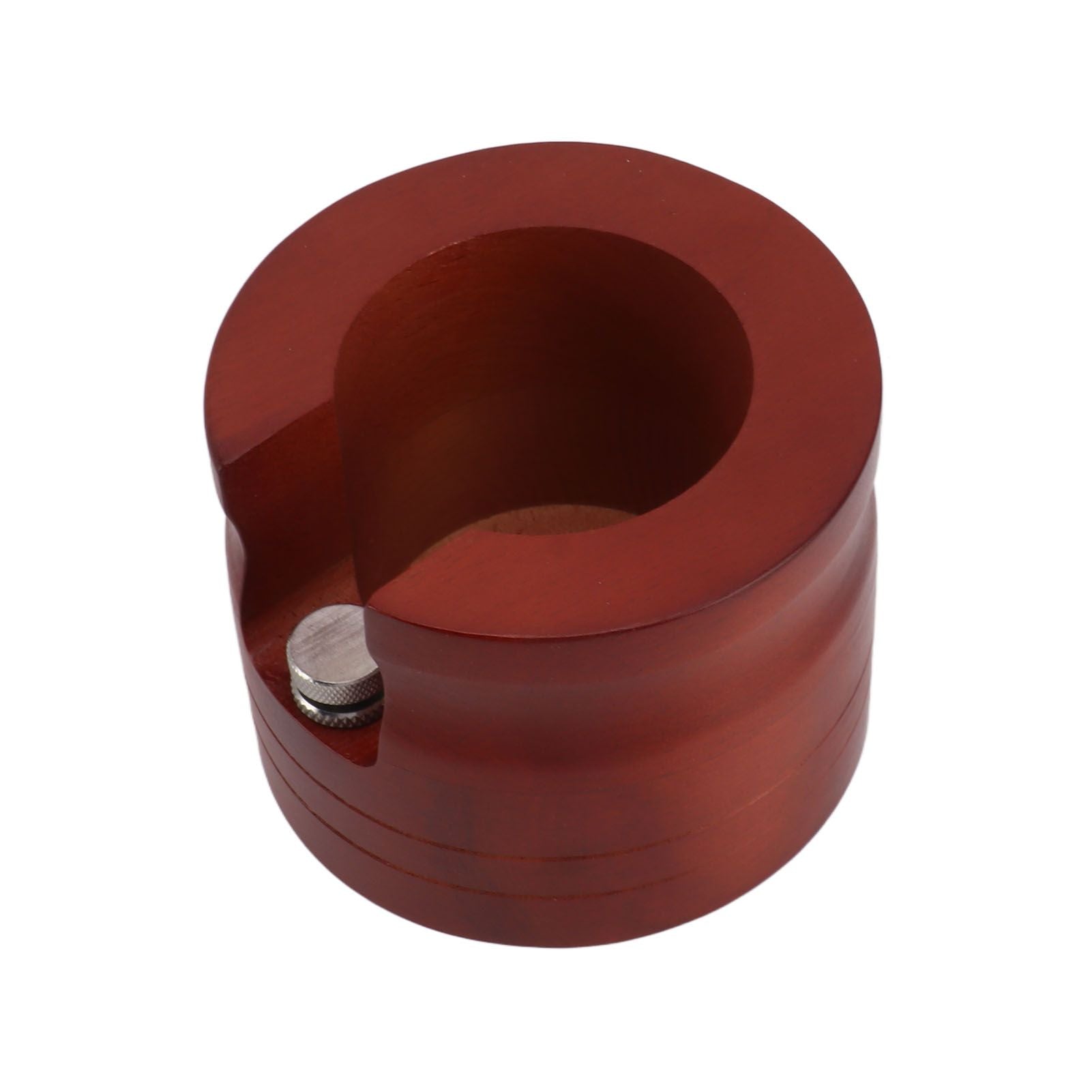 Coffee Portafilter Holder Stand Wooden Round Coffee Bottomless Portafilter Tamping Station for Home Bar Red 51mm/54mm