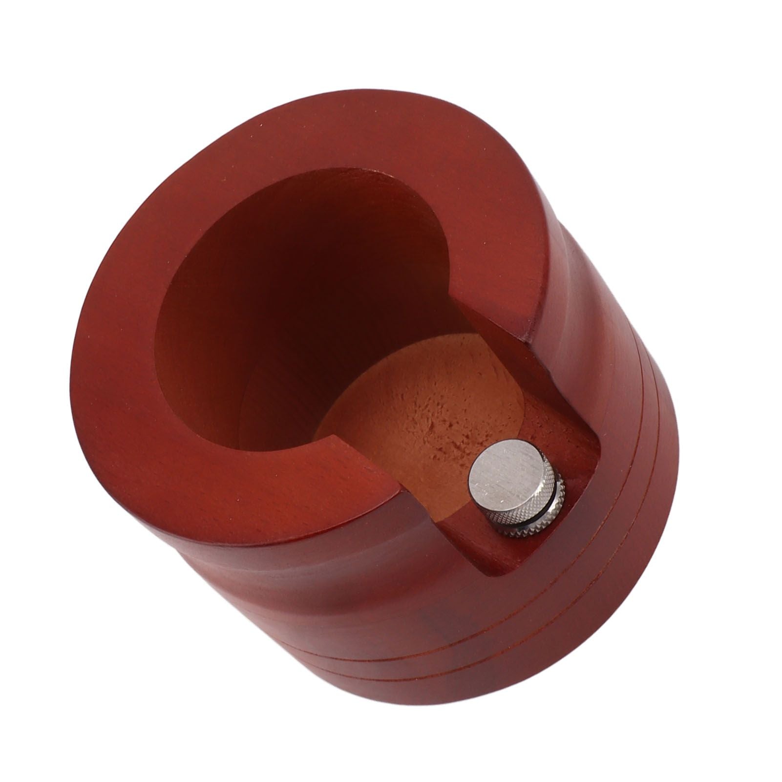 Coffee Portafilter Holder Stand Wooden Round Coffee Bottomless Portafilter Tamping Station for Home Bar Red 51mm/54mm