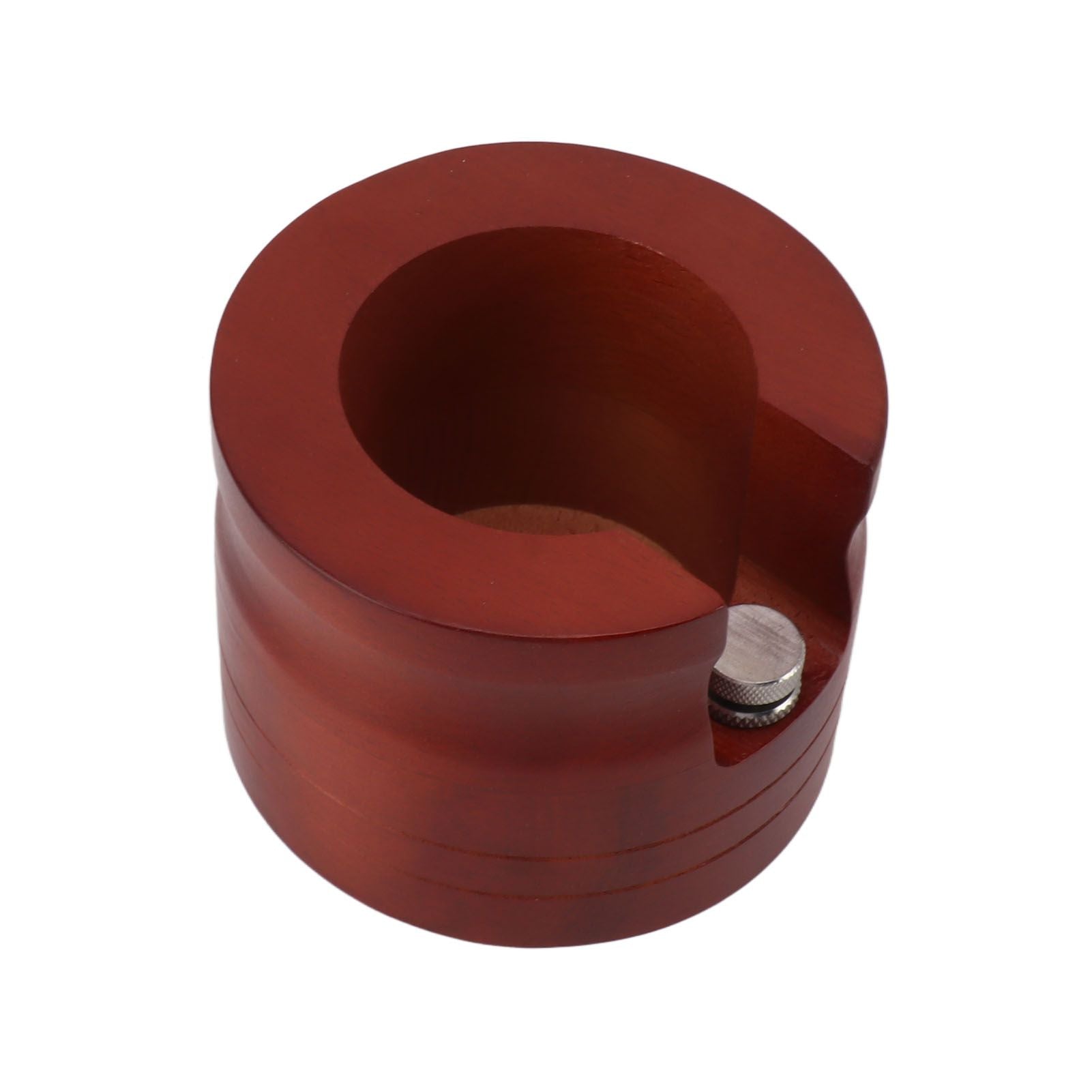 Coffee Portafilter Holder Stand Wooden Round Coffee Bottomless Portafilter Tamping Station for Home Bar Red 58mm
