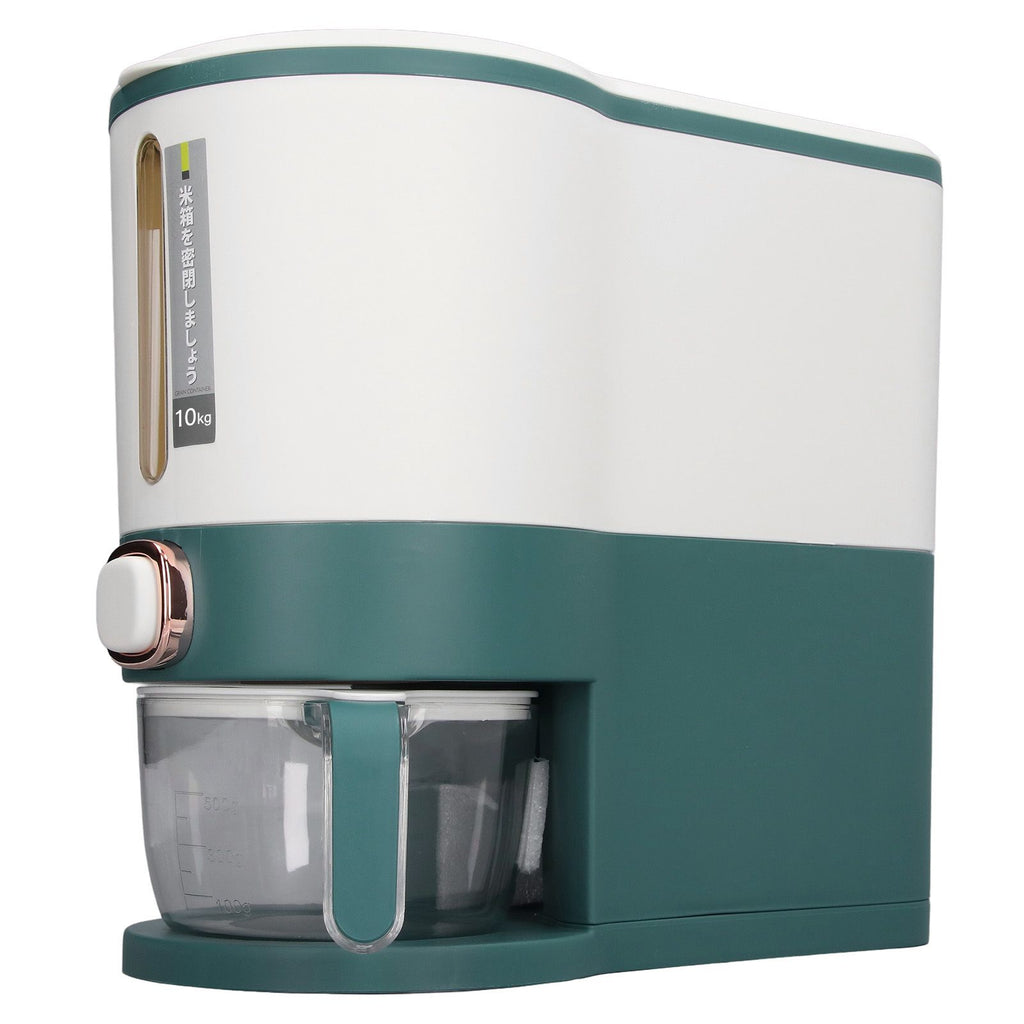 Rice Dispenser Household Food Grade Dry Sealed Grain Cereal Dispenser Bucket for Rice Millet Black Rice Barley Mung Beans Red Beans Large Jewel Green
