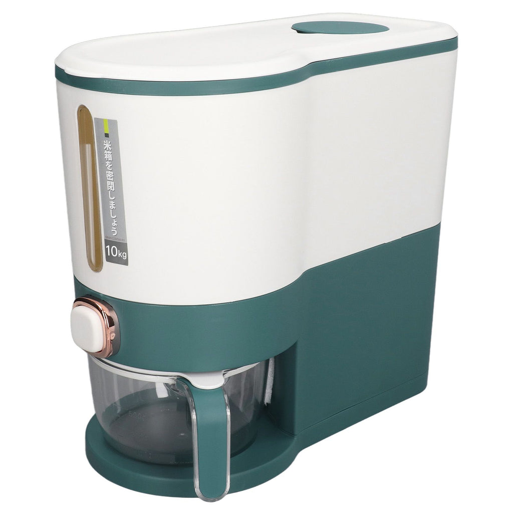 Rice Dispenser Household Food Grade Dry Sealed Grain Cereal Dispenser Bucket for Rice Millet Black Rice Barley Mung Beans Red Beans Large Jewel Green