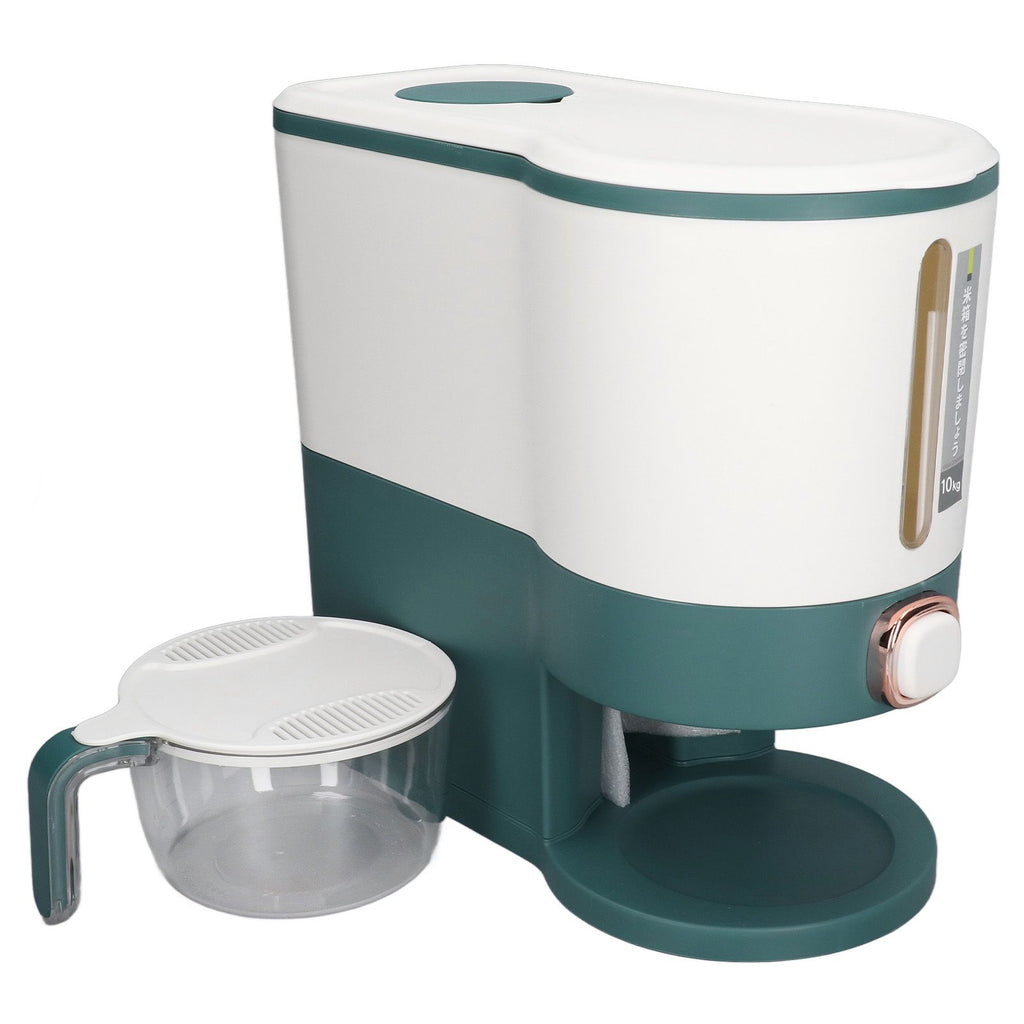 Rice Dispenser Household Food Grade Dry Sealed Grain Cereal Dispenser Bucket for Rice Millet Black Rice Barley Mung Beans Red Beans Large Jewel Green