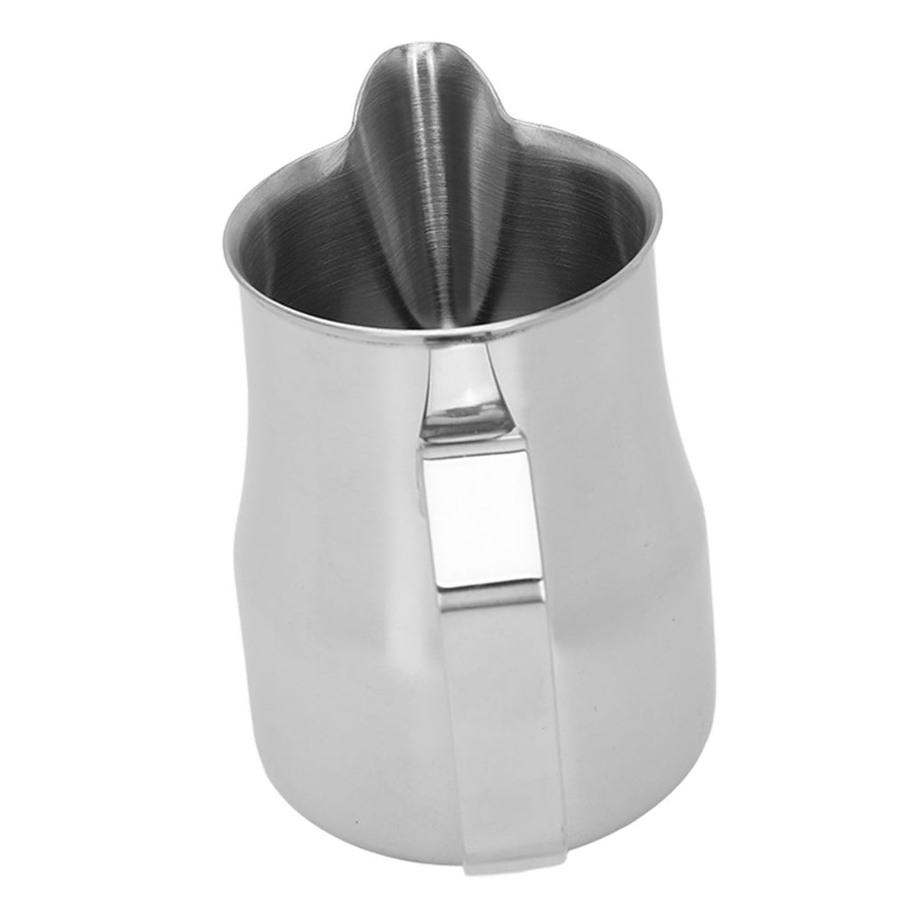 Milk Frothing Pitcher Coffee Steaming Pitcher 304 Stainless Steel Coffee Milk Cup Milk Frother Cup Olecranon Type Outlet Silver 350ML